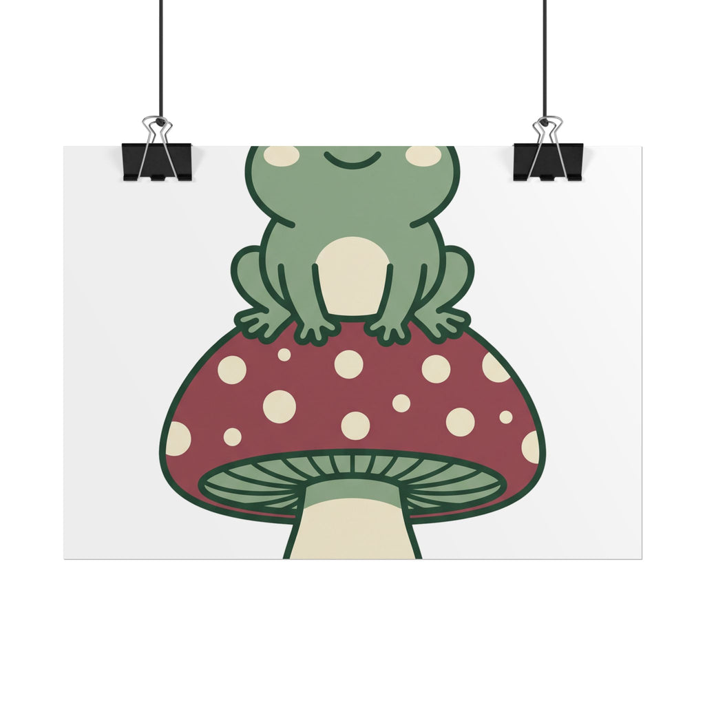 Frog on a Mushroom Poster