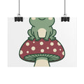 Frog on a Mushroom Poster