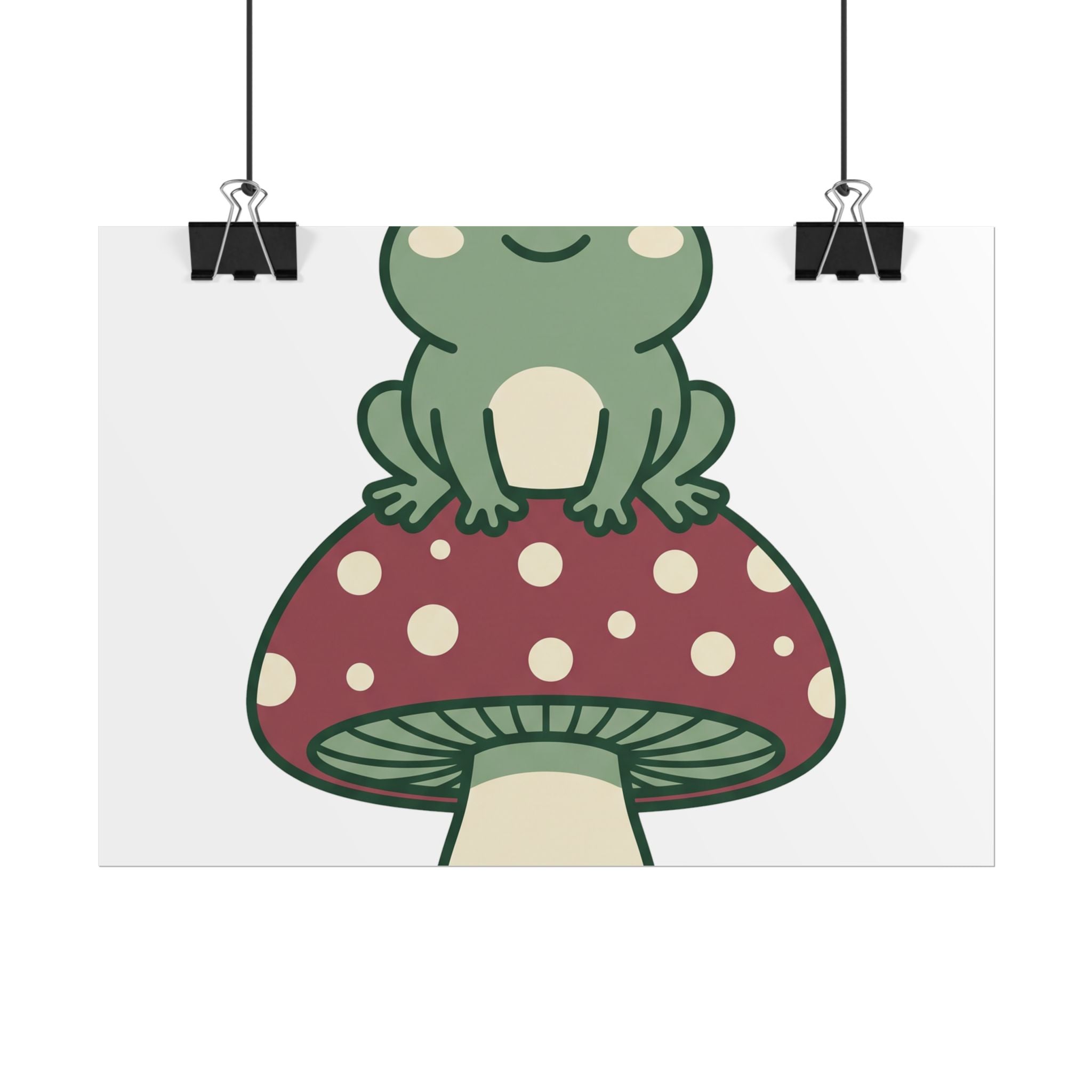 Frog on a Mushroom Poster