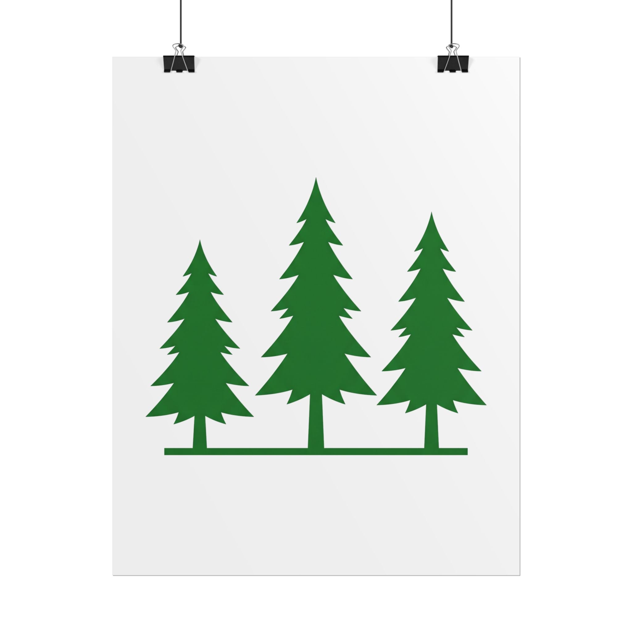 Pine Trio Silhouette Poster