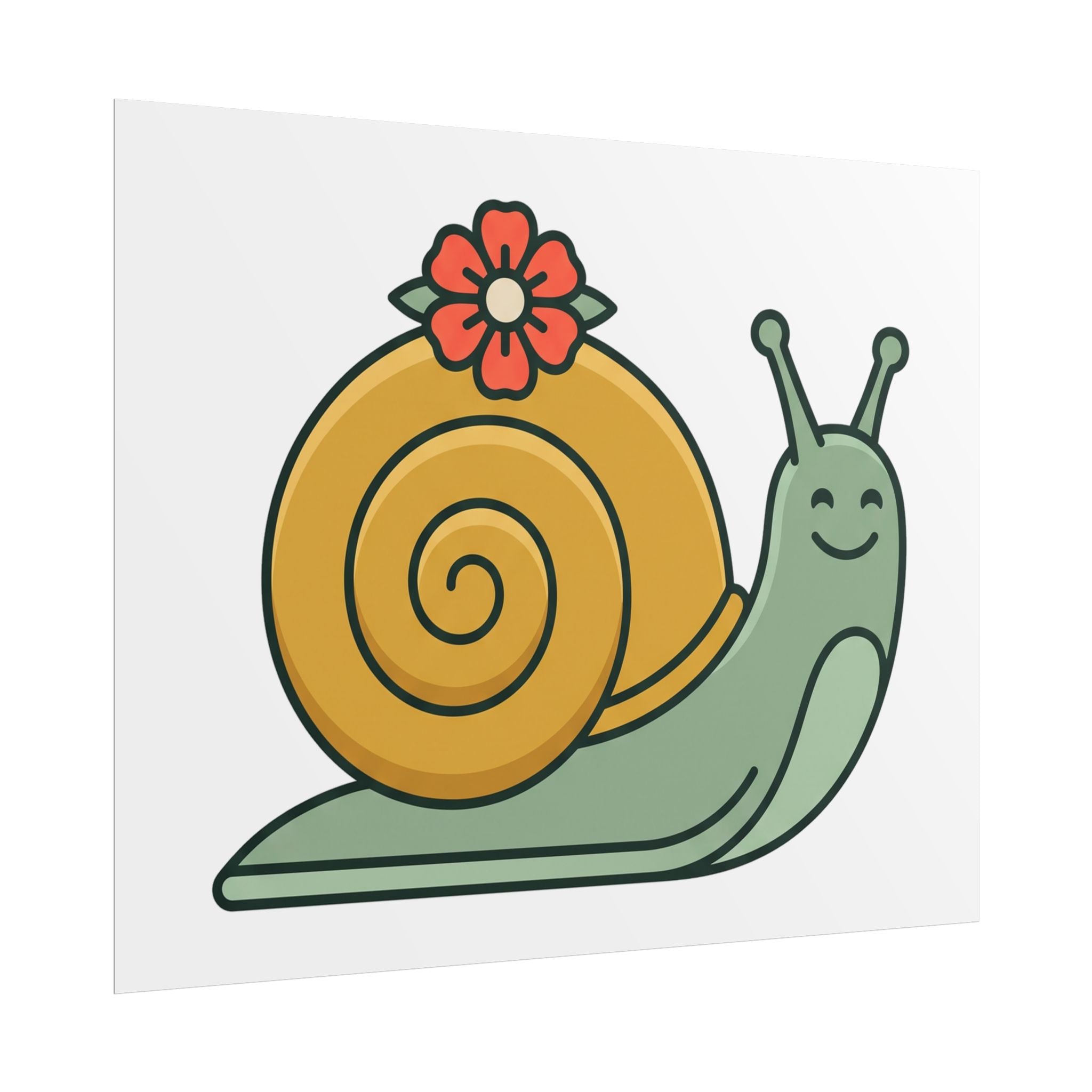 Snail with Flower Shell Poster