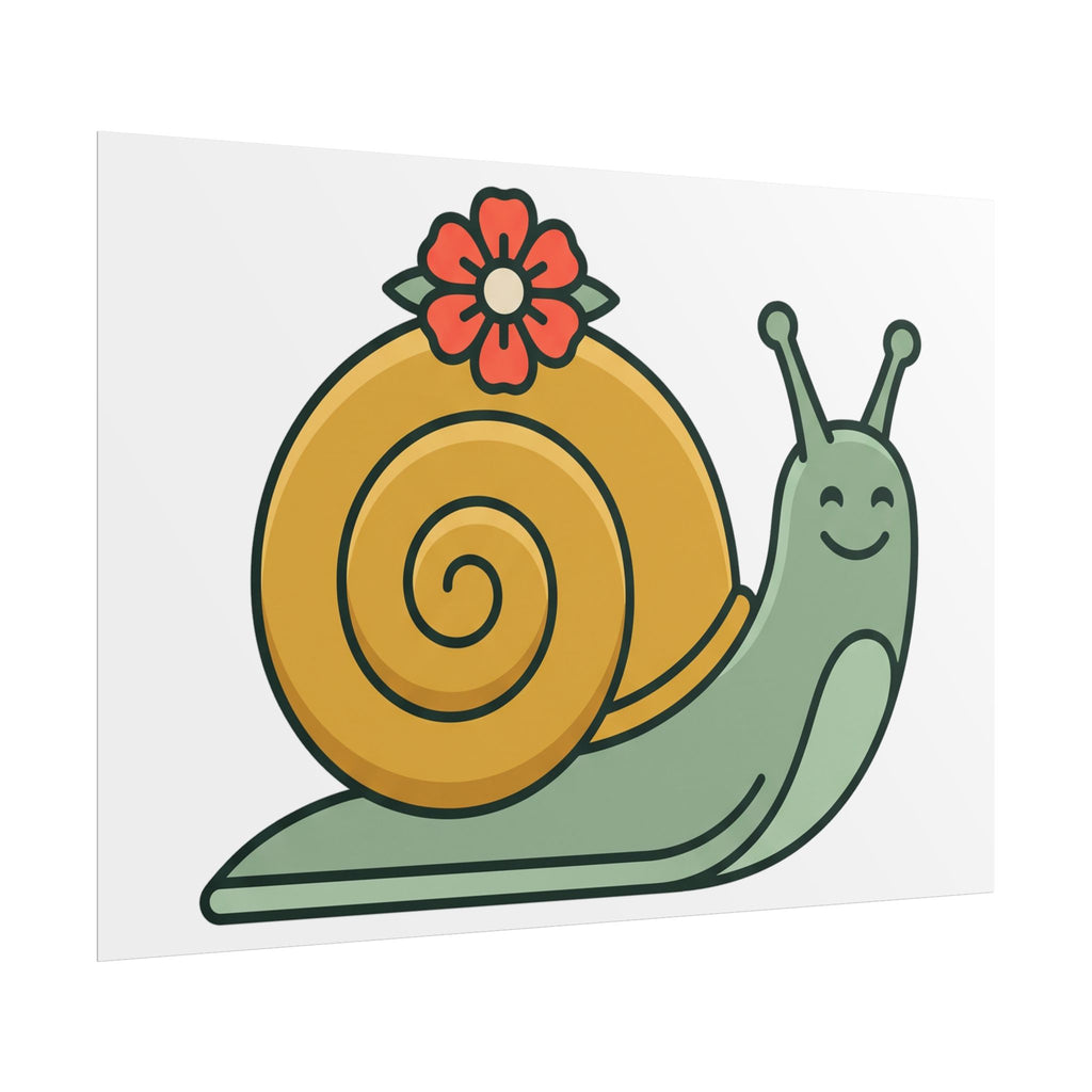 Snail with Flower Shell Poster