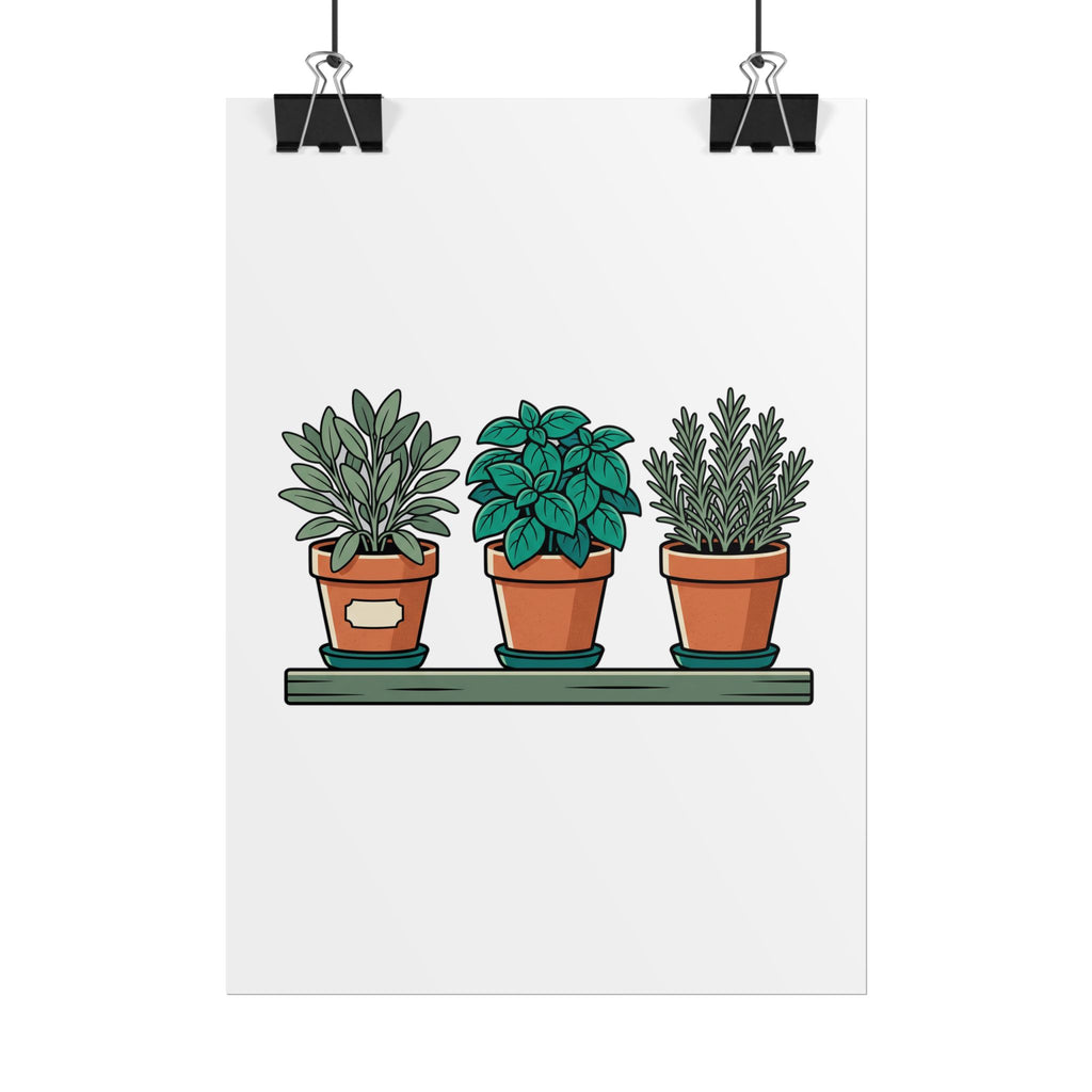 Cottage Window Herbs Poster