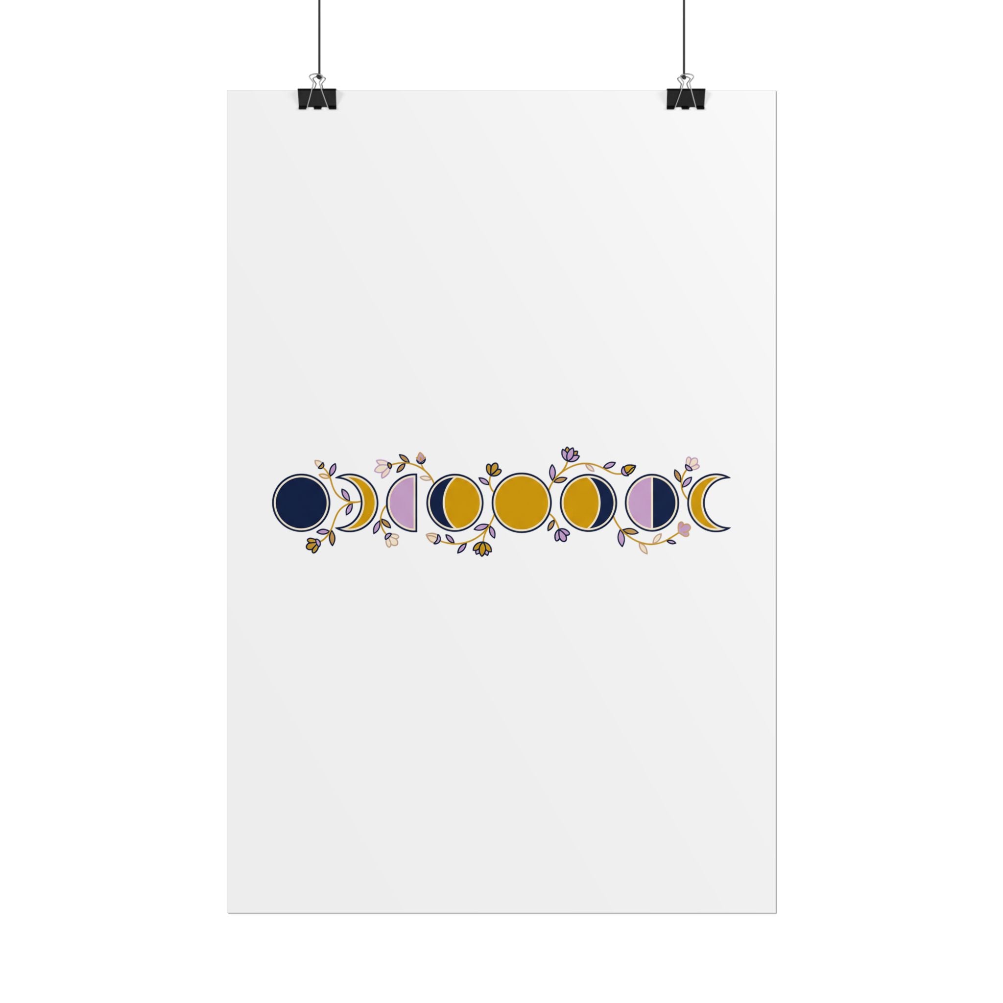 Moon Phases Botanical Poster