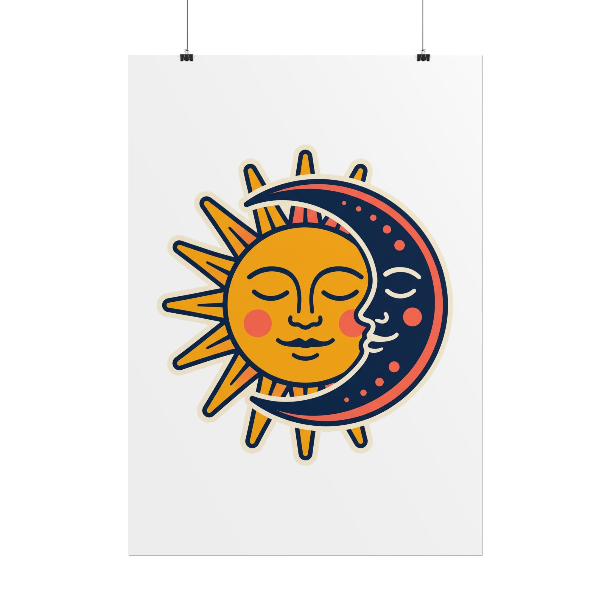 Sun Moon Faces Poster
