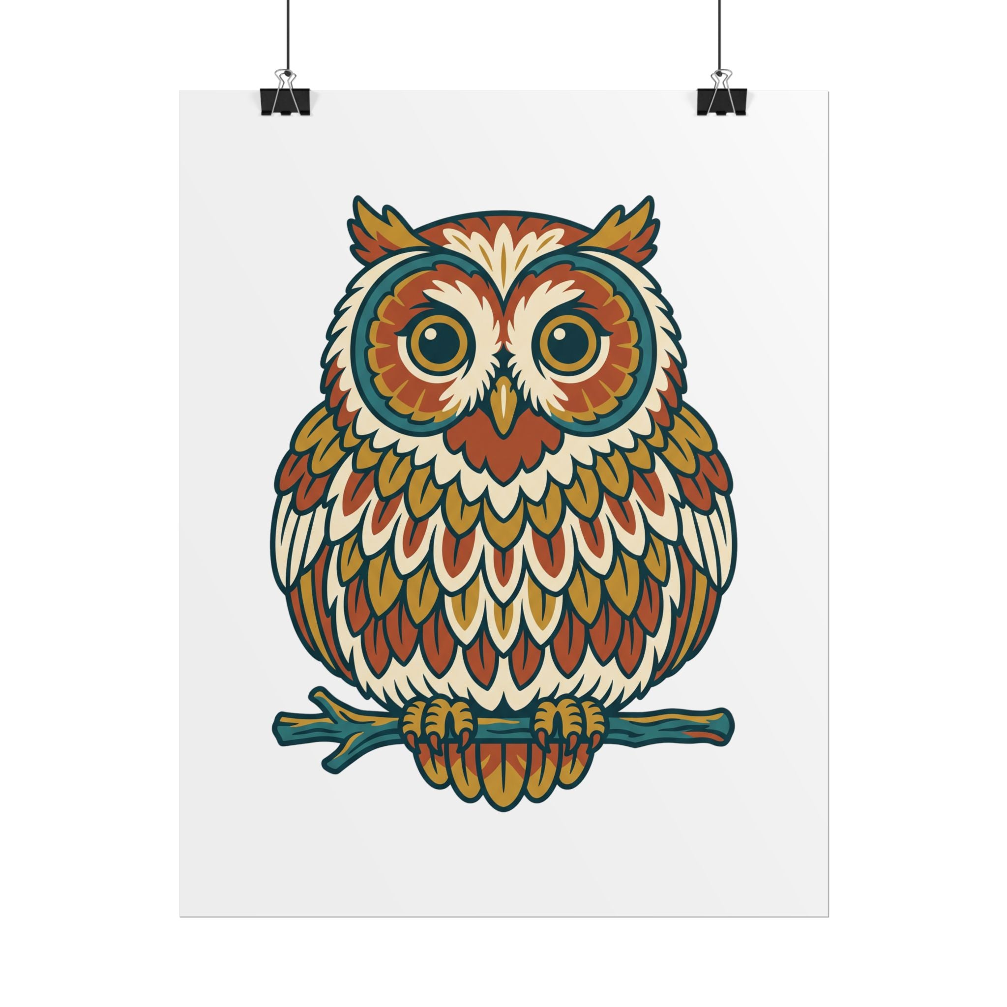 Round Owl Poster