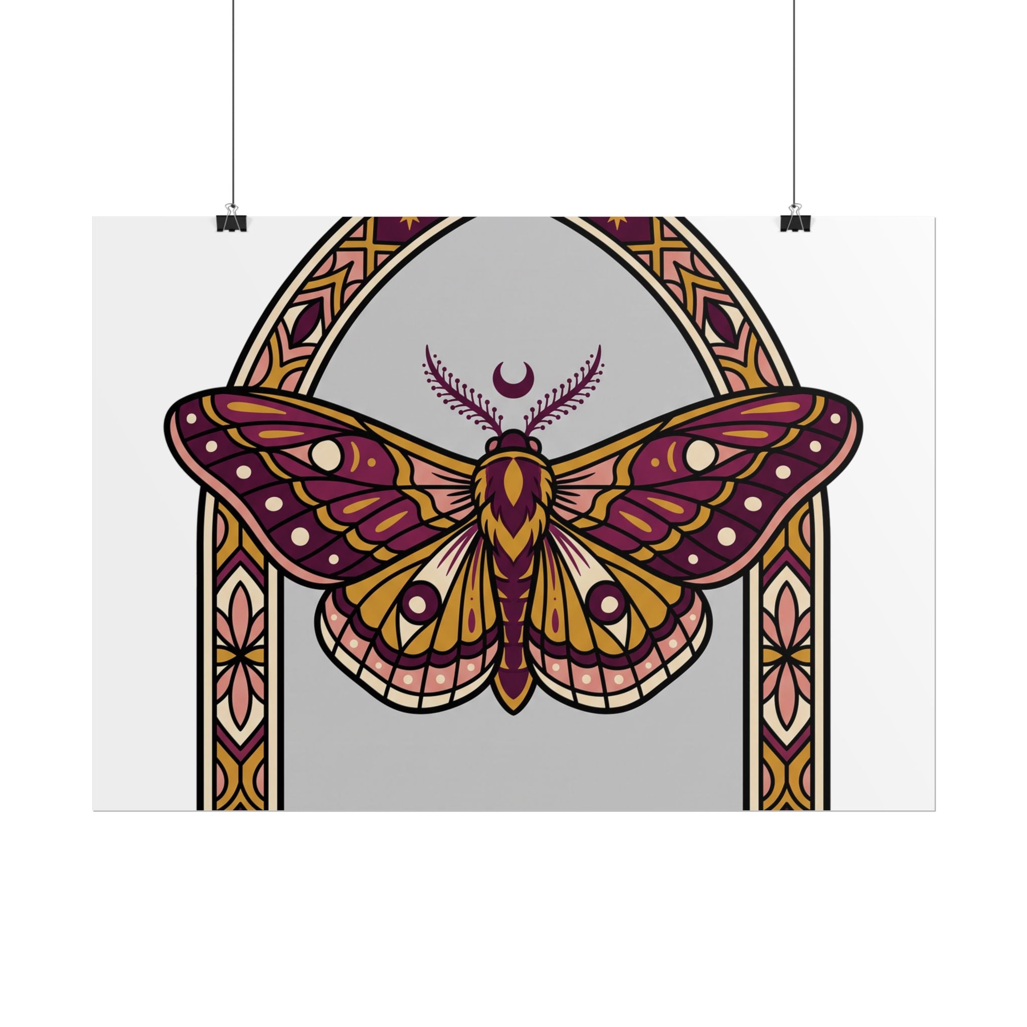 Arched Moth Stars Poster