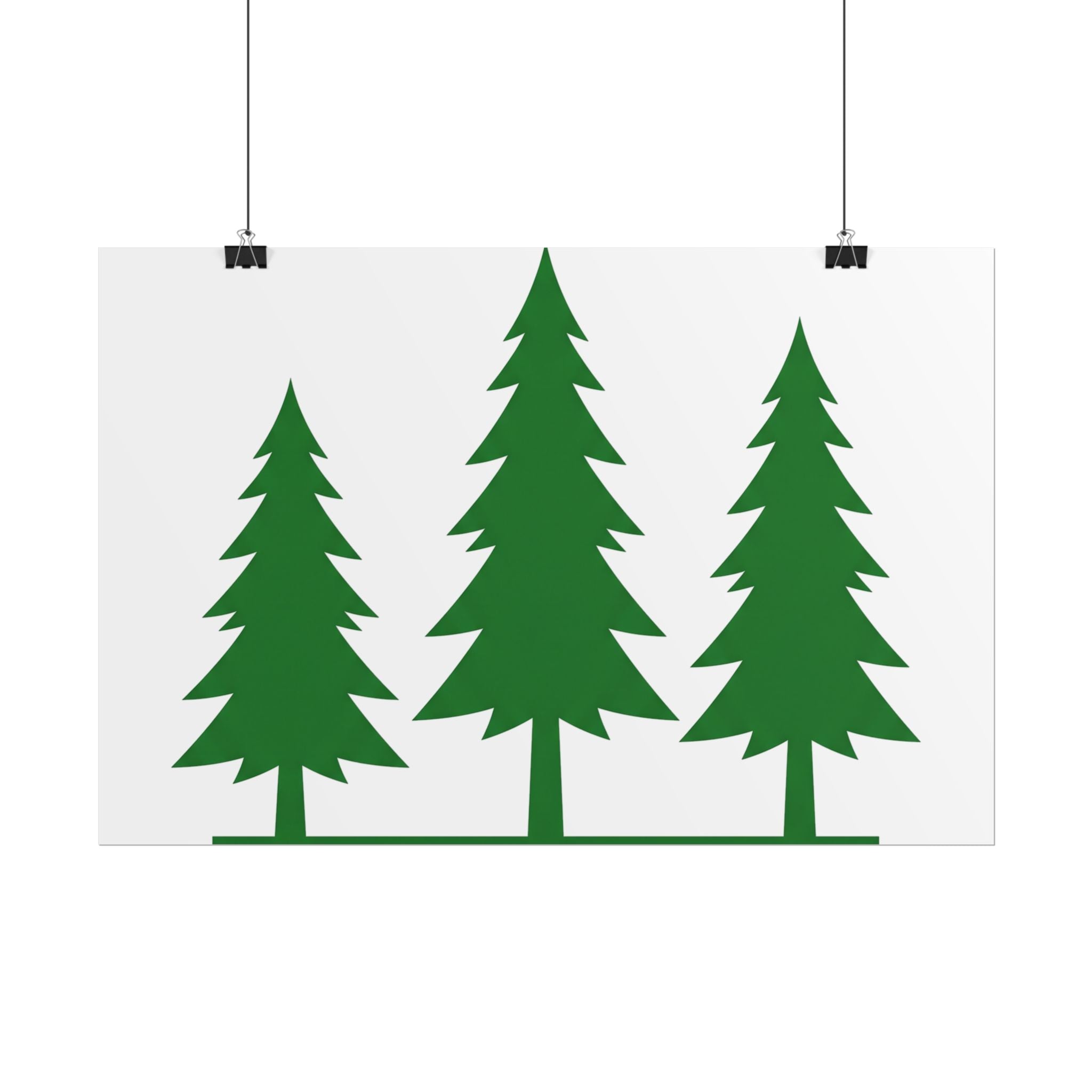 Pine Trio Silhouette Poster