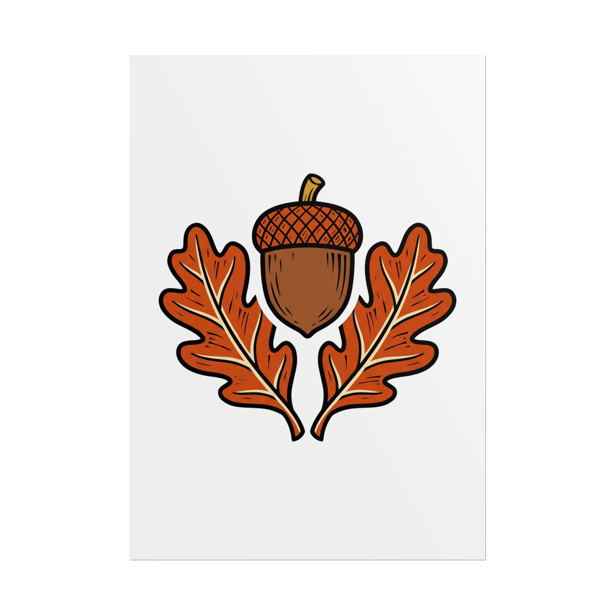 Acorn and Oak Leaf Poster