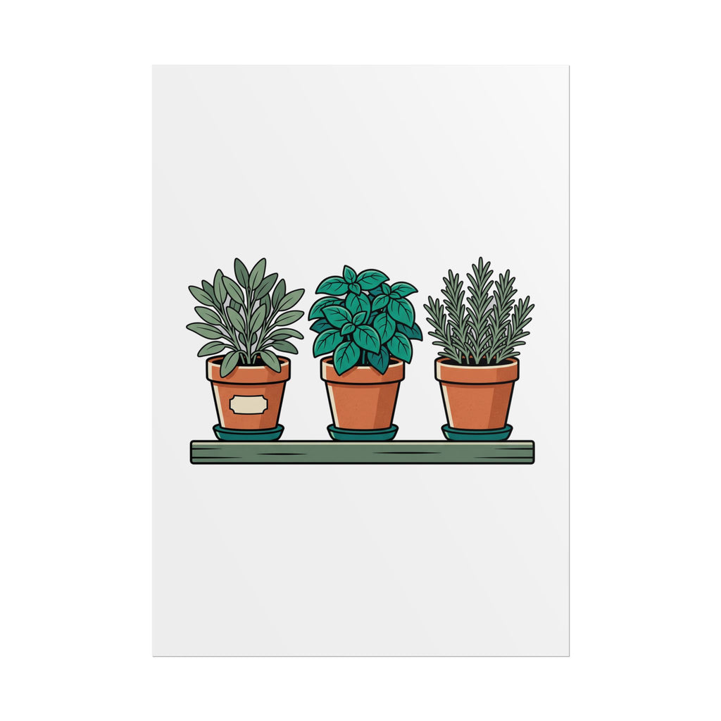 Cottage Window Herbs Poster
