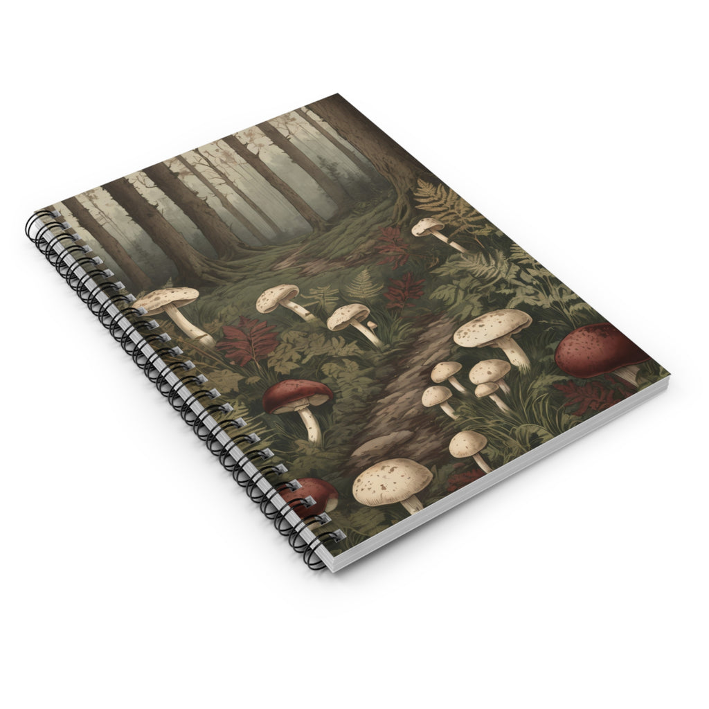 Mushroom Forest Spiral Notebook - Forest Path Ruled Journal