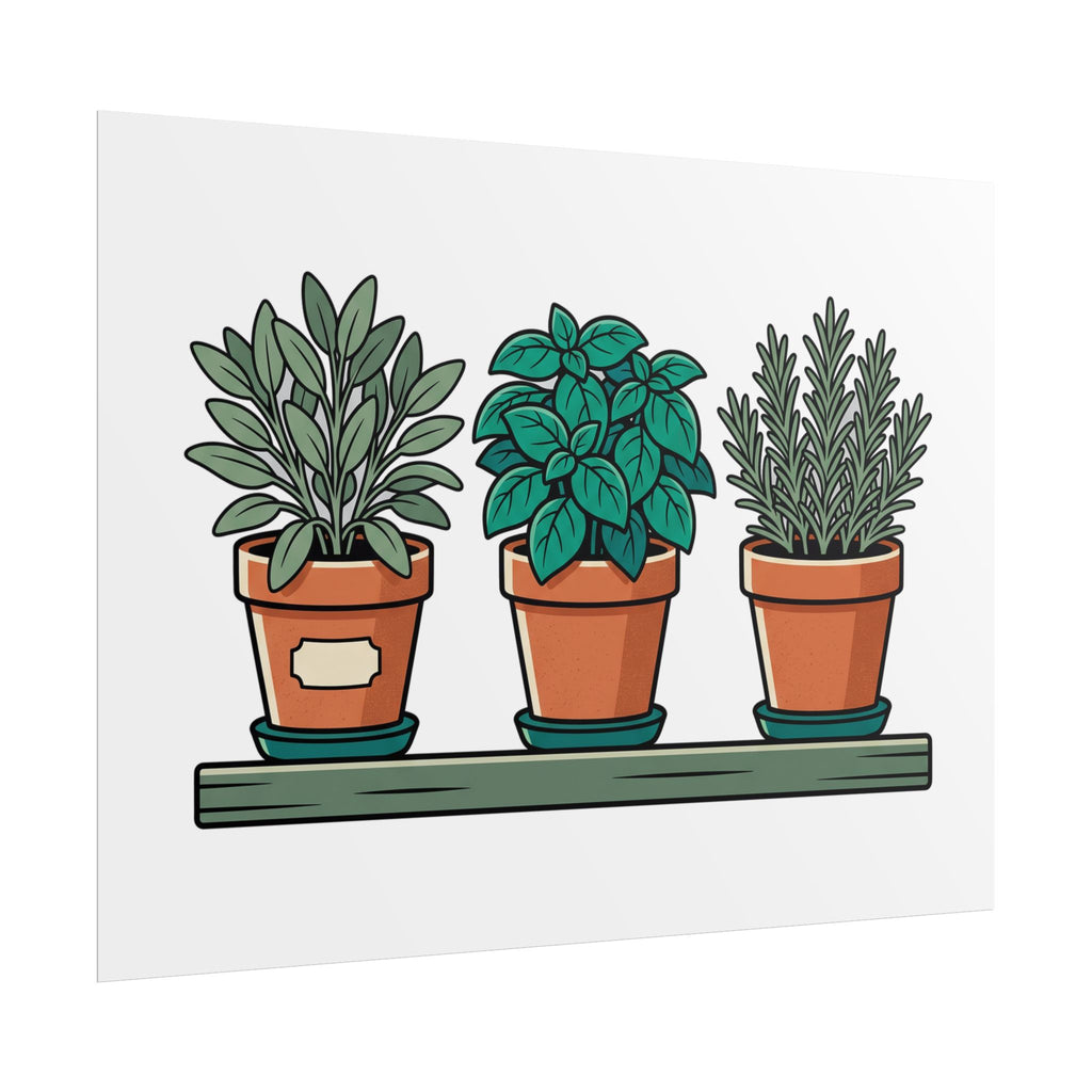 Cottage Window Herbs Poster