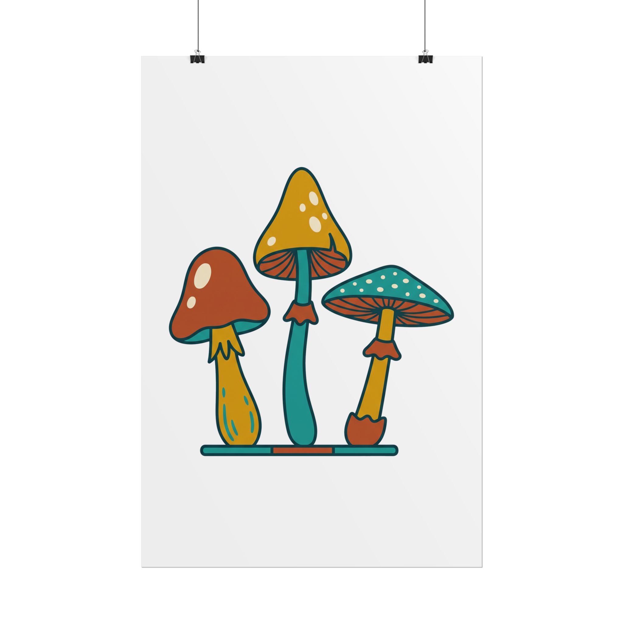 Mushroom Trio Botanical Poster