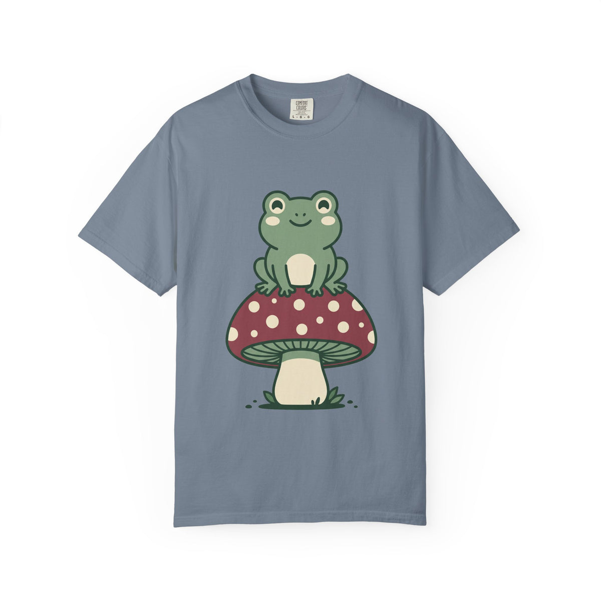 Frog on a Mushroom Tee, Cottagecore Goblincore Toadstool Shirt