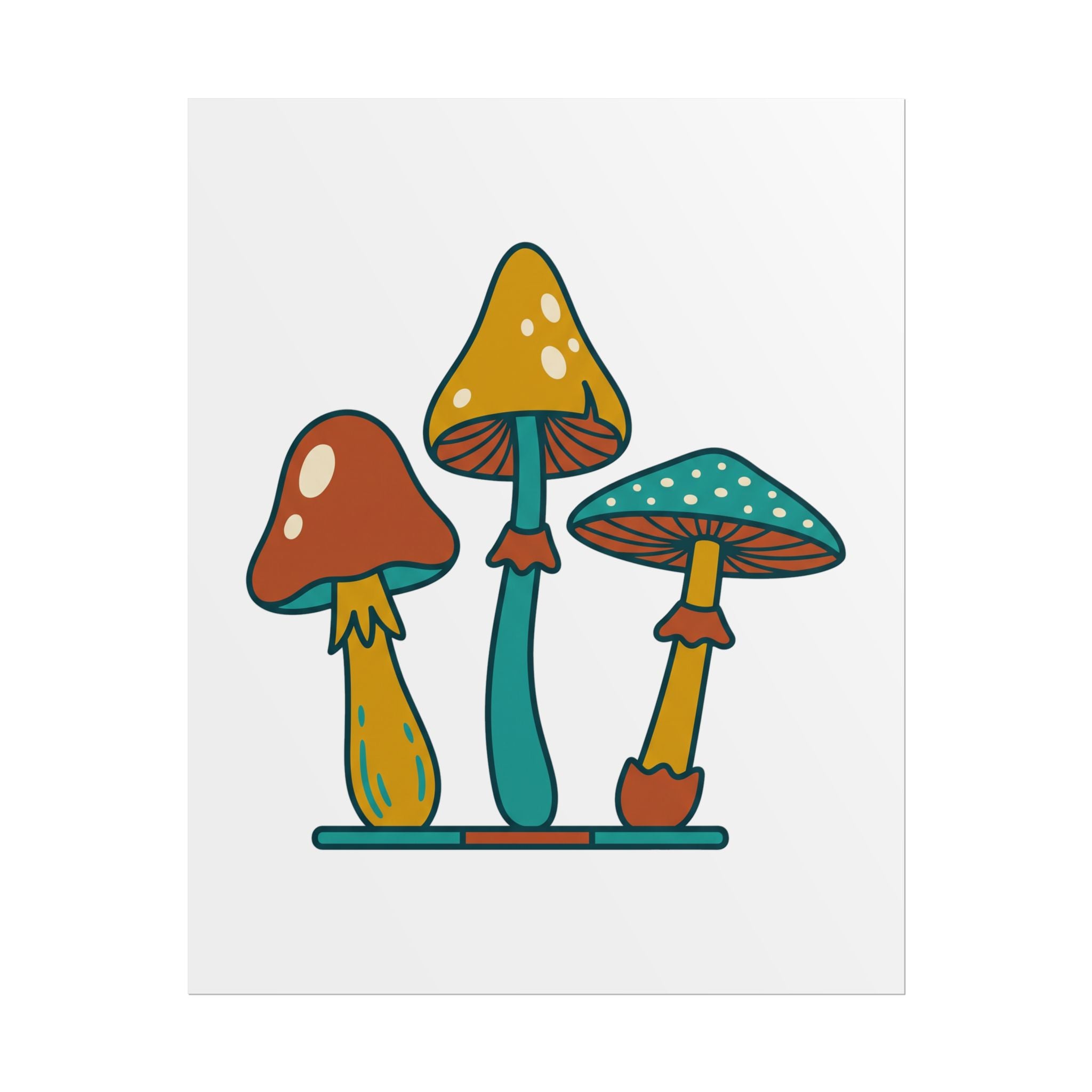 Mushroom Trio Botanical Poster