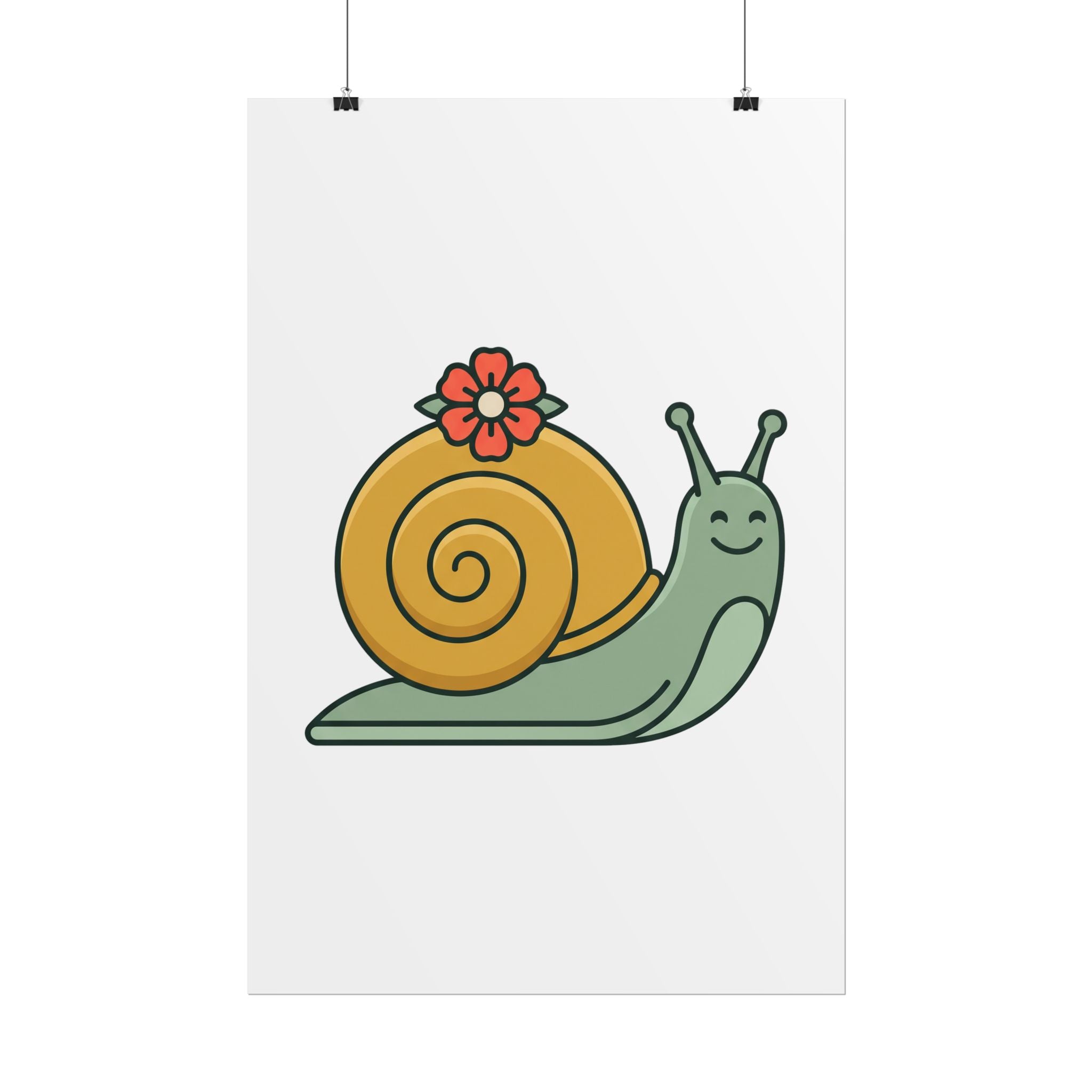Snail with Flower Shell Poster