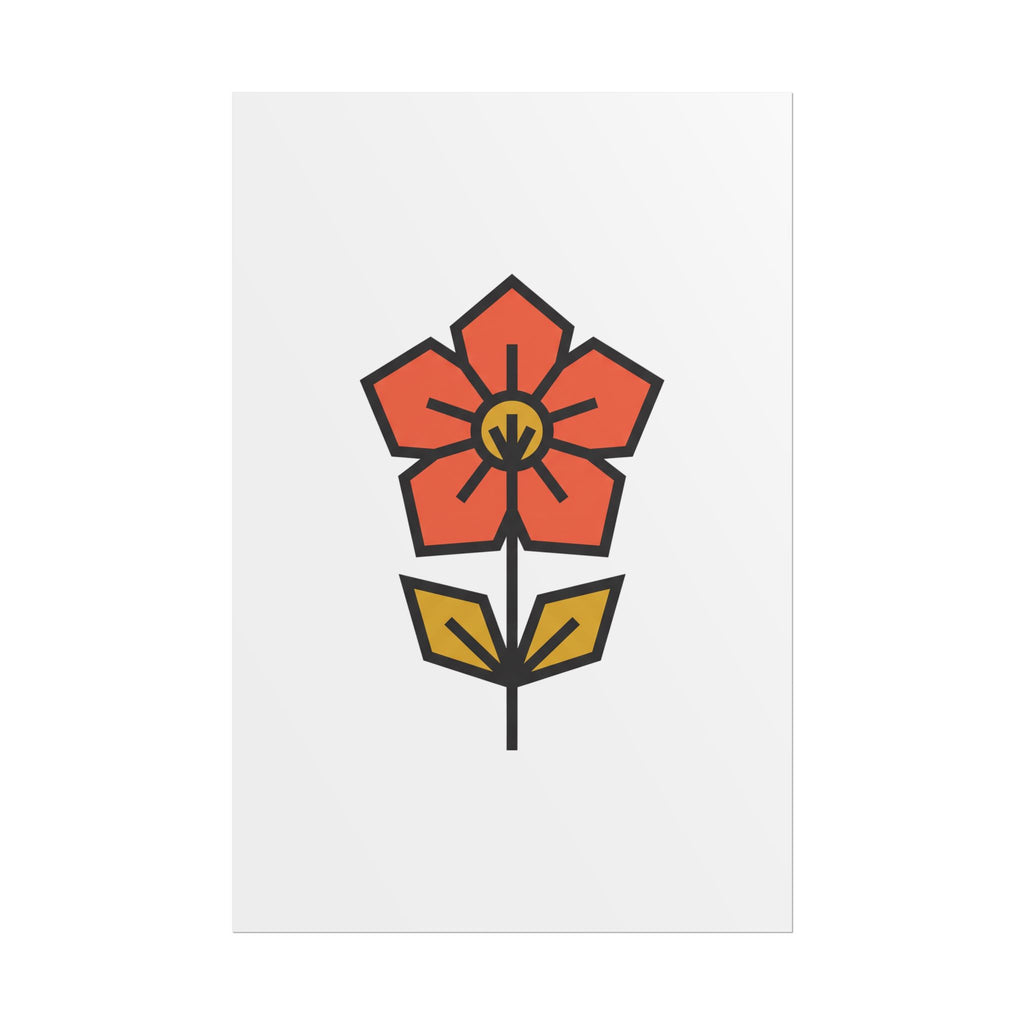 Minimal Wildflower Icon Poster