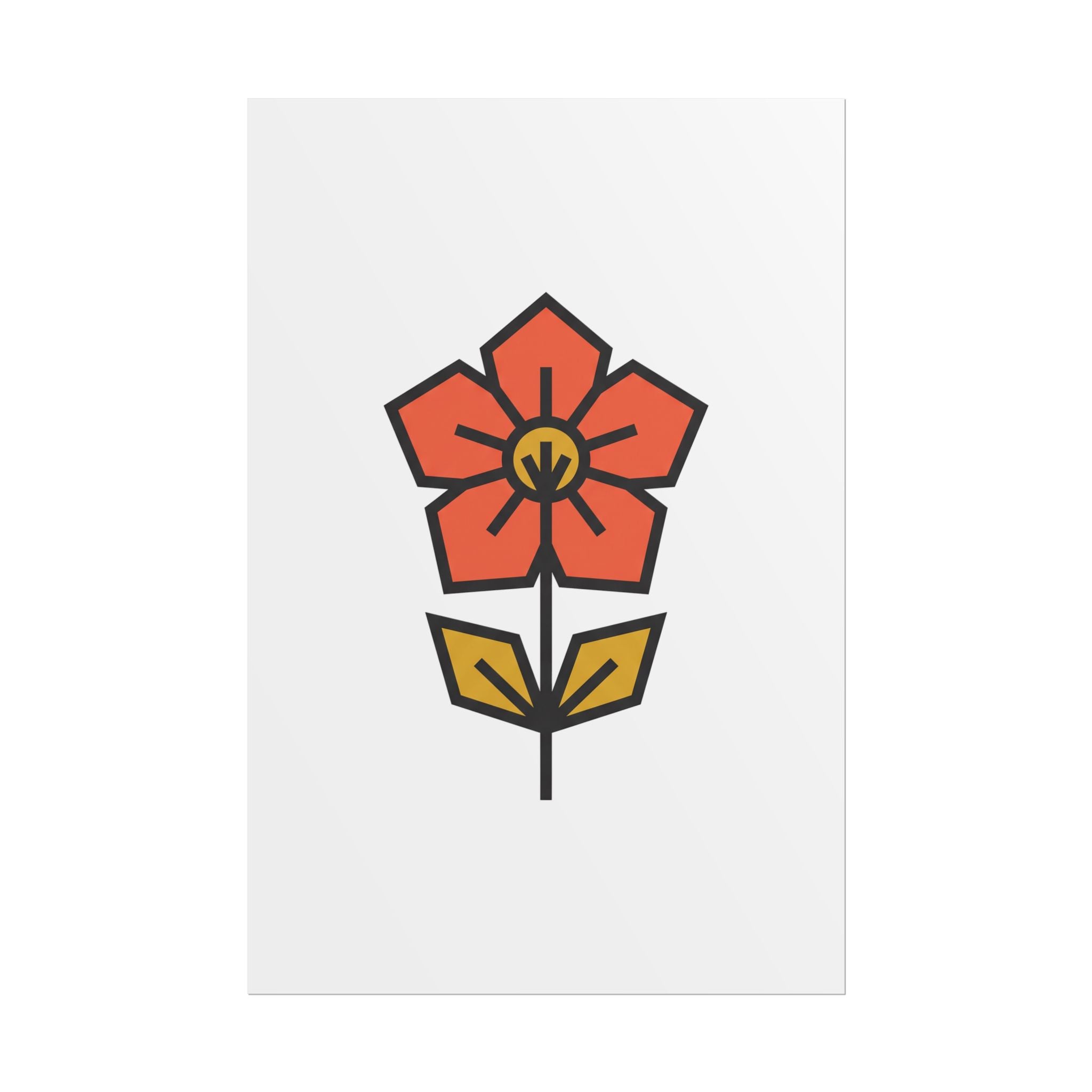 Minimal Wildflower Icon Poster