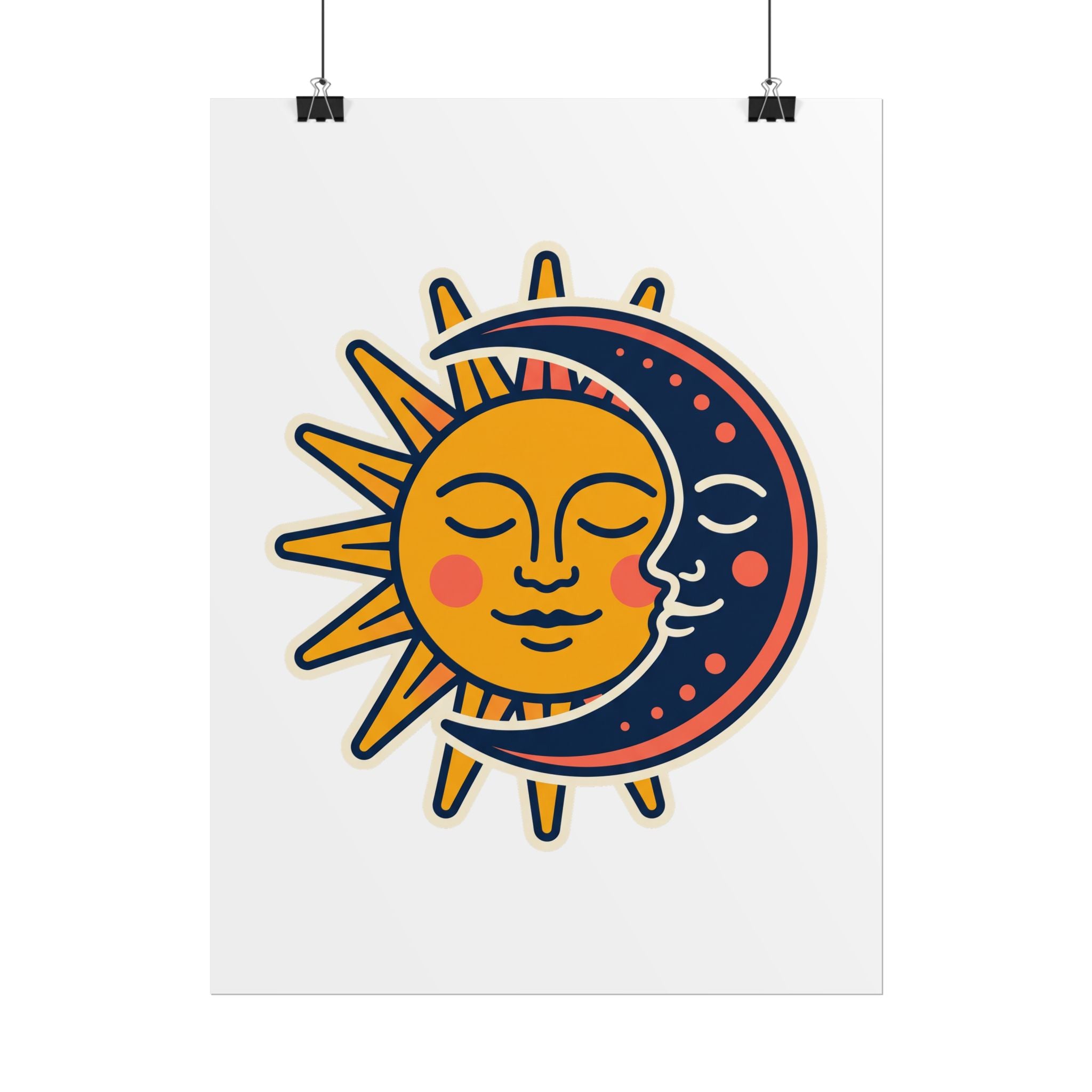 Sun Moon Faces Poster