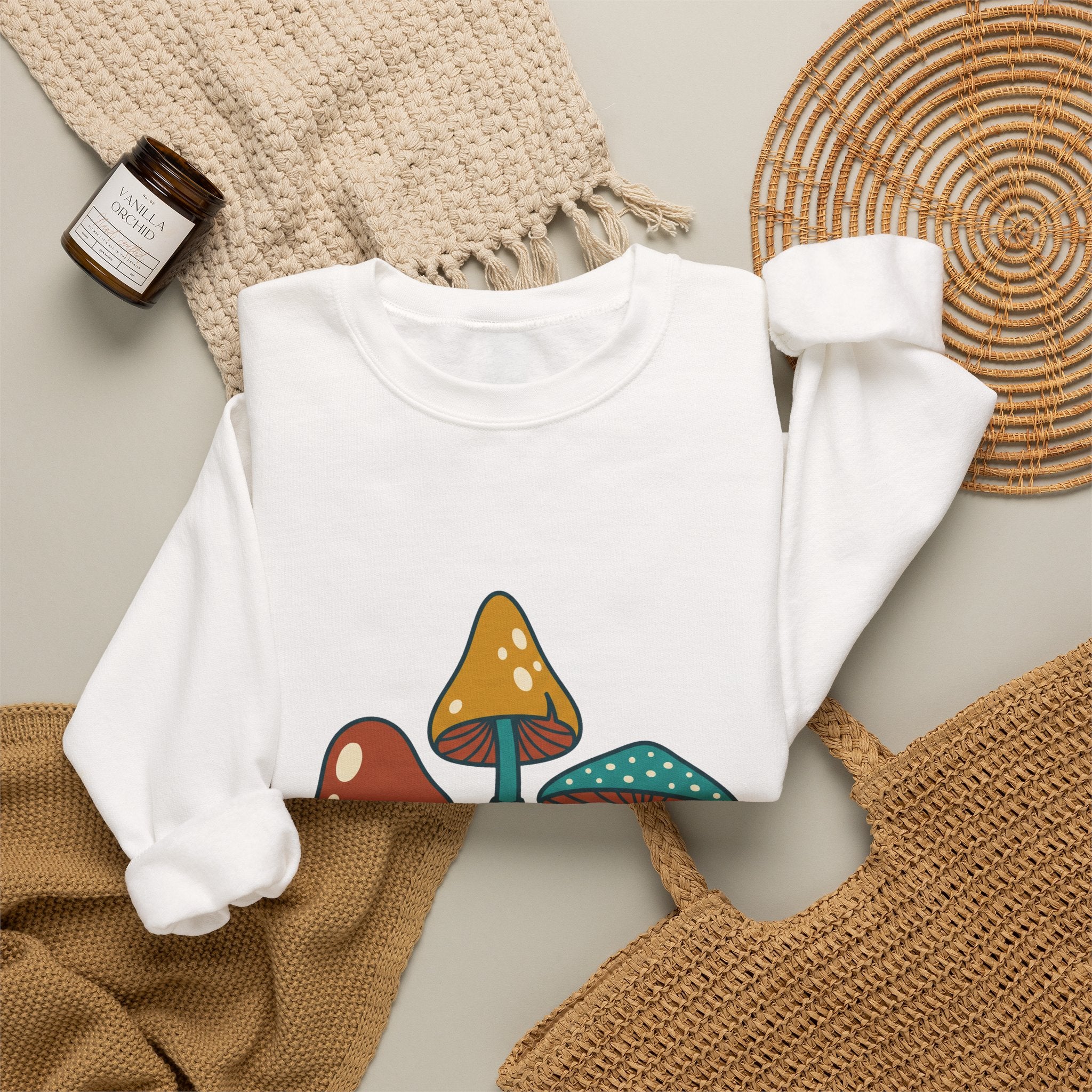 Mushroom Trio Botanical Crewneck