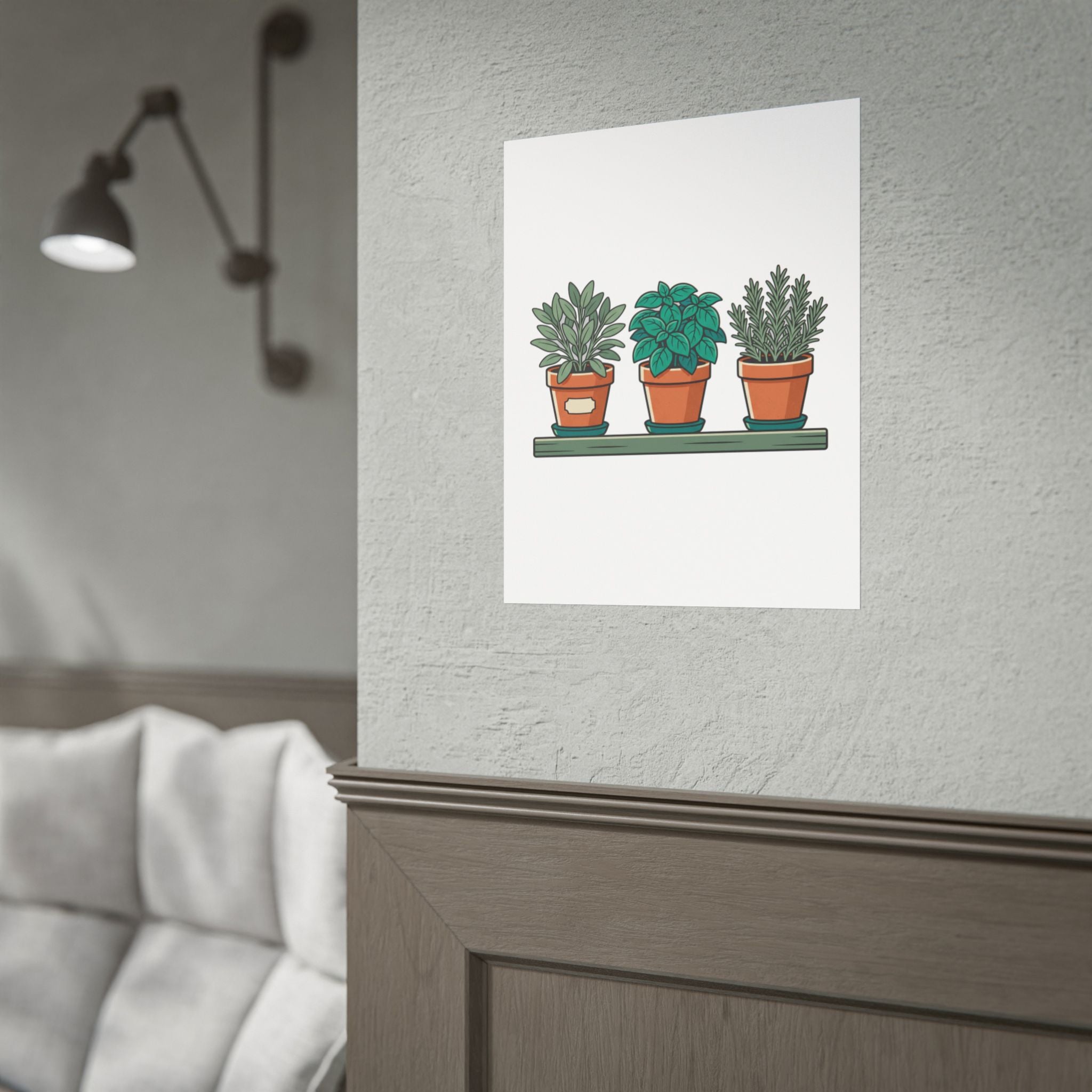 Cottage Window Herbs Poster