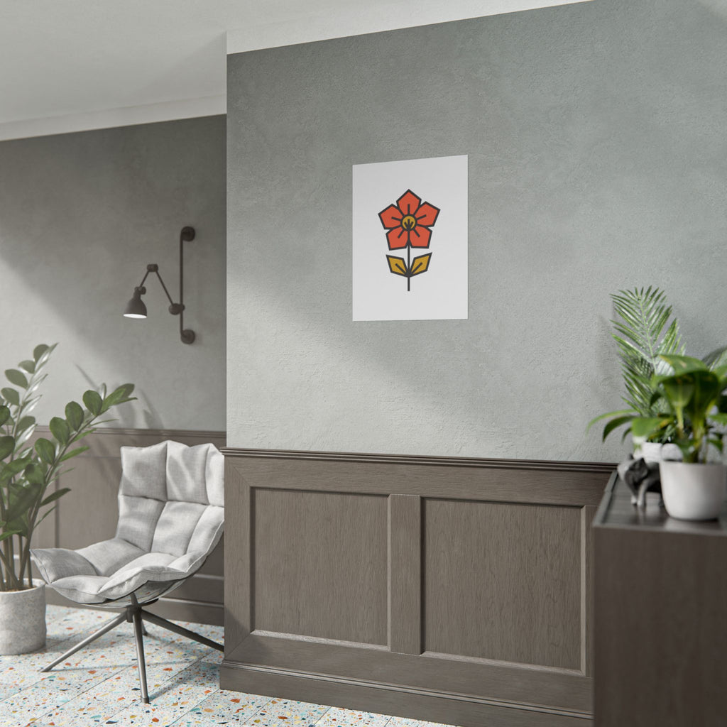 Minimal Wildflower Icon Poster