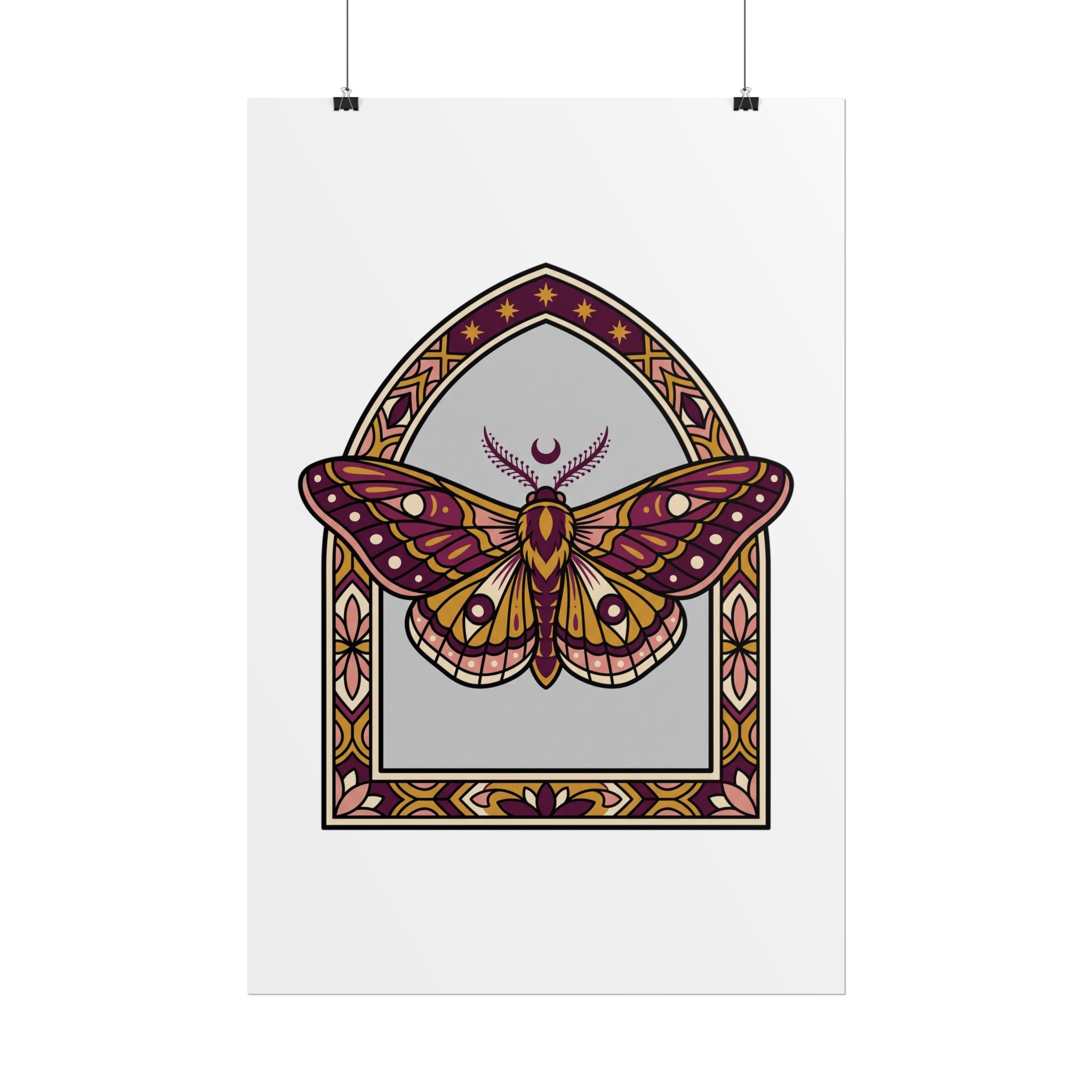 Arched Moth Stars Poster