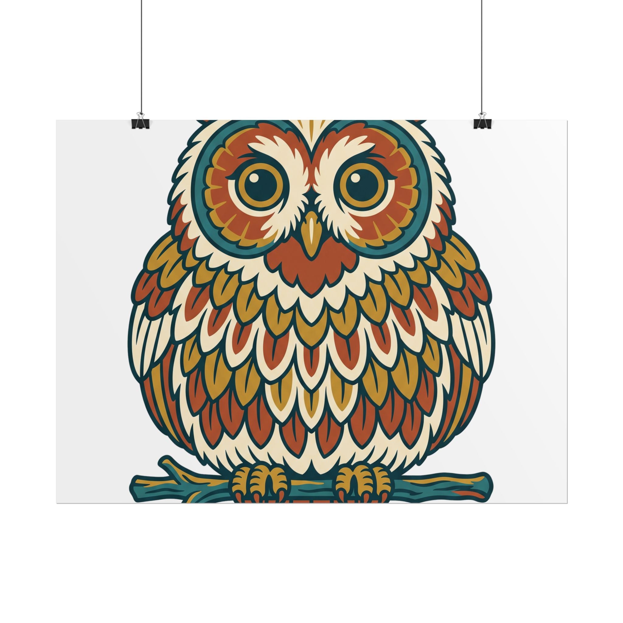 Round Owl Poster