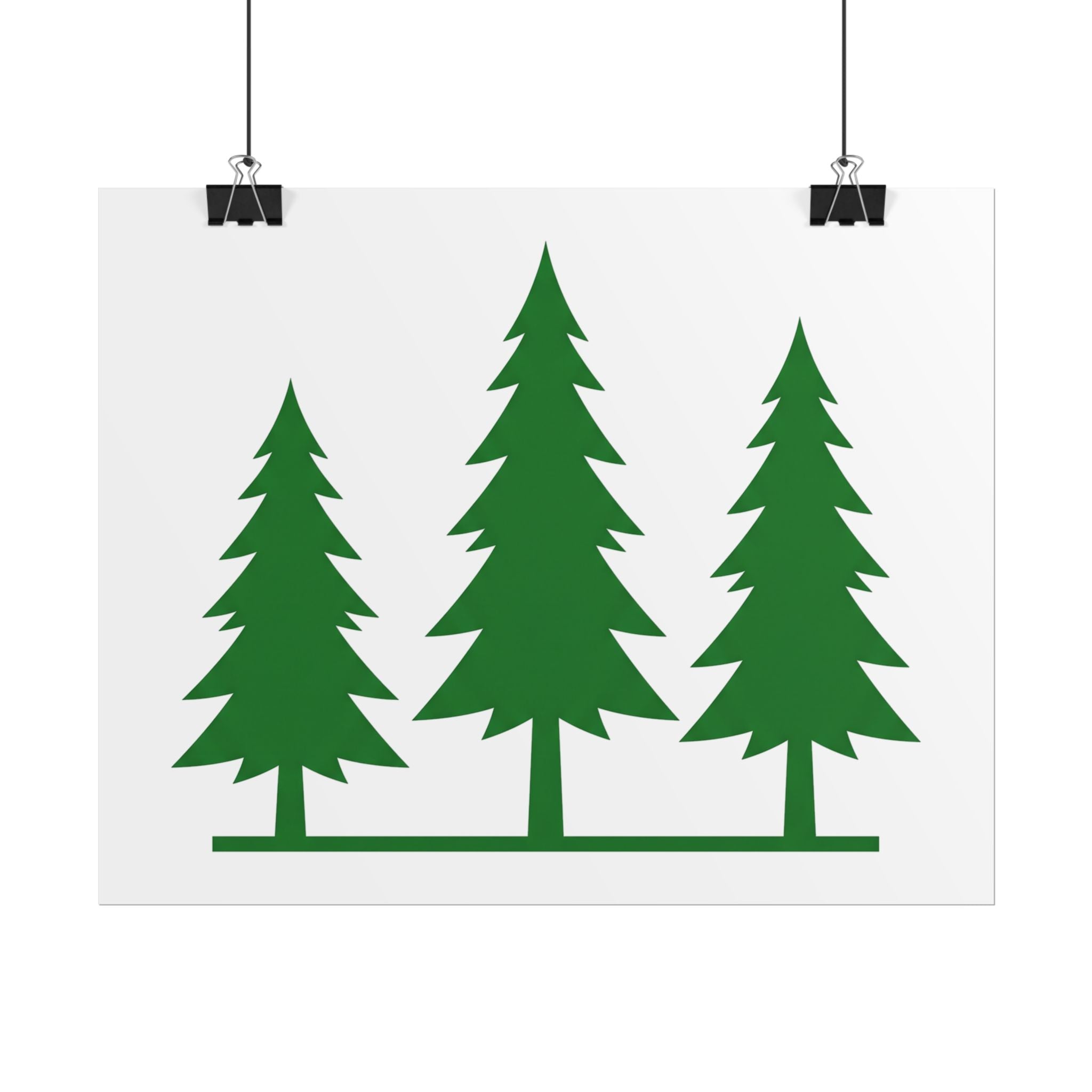 Pine Trio Silhouette Poster