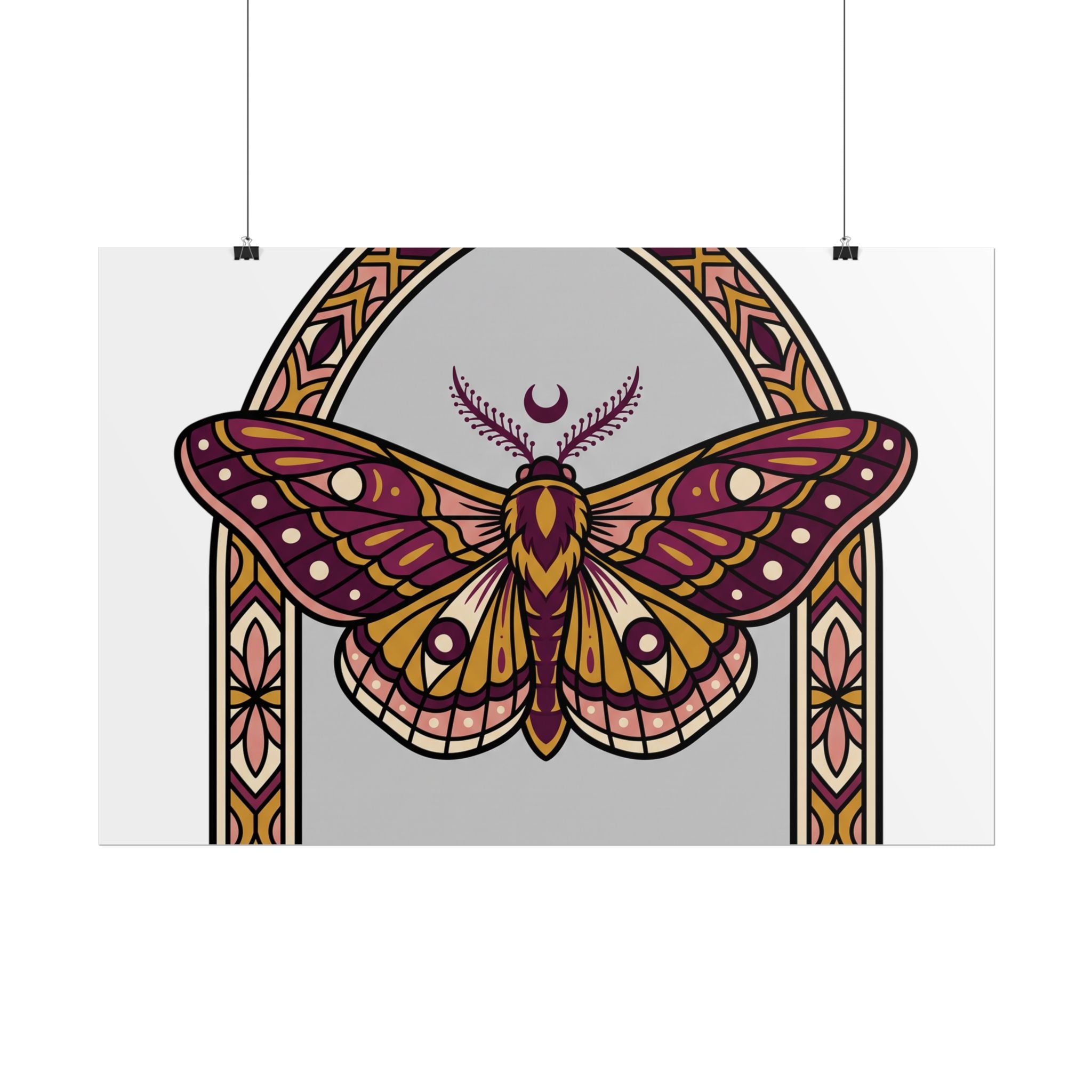 Arched Moth Stars Poster