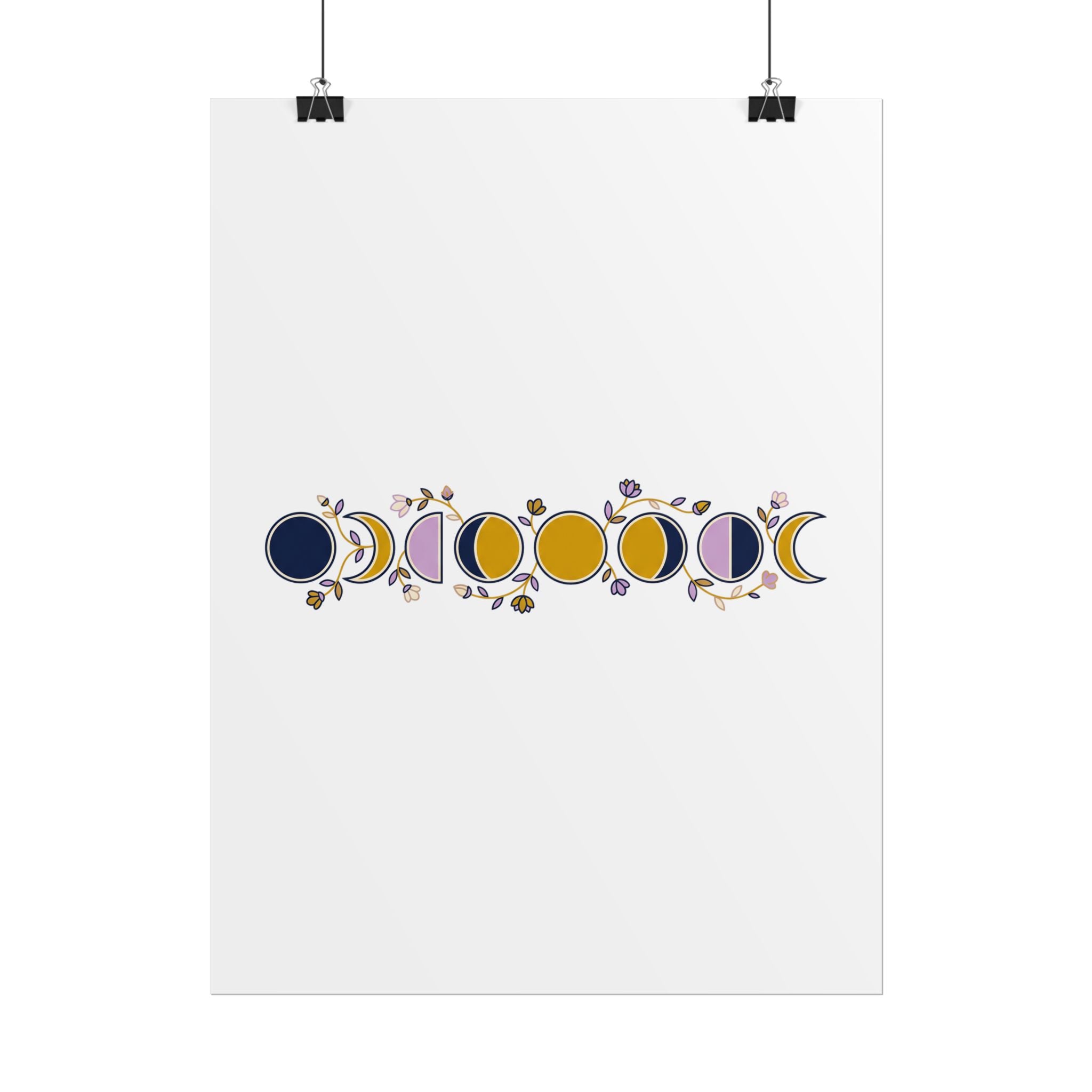 Moon Phases Botanical Poster