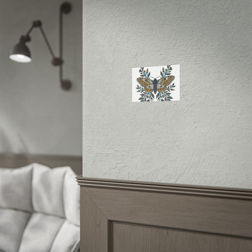 Botanical Moth and Flora Poster