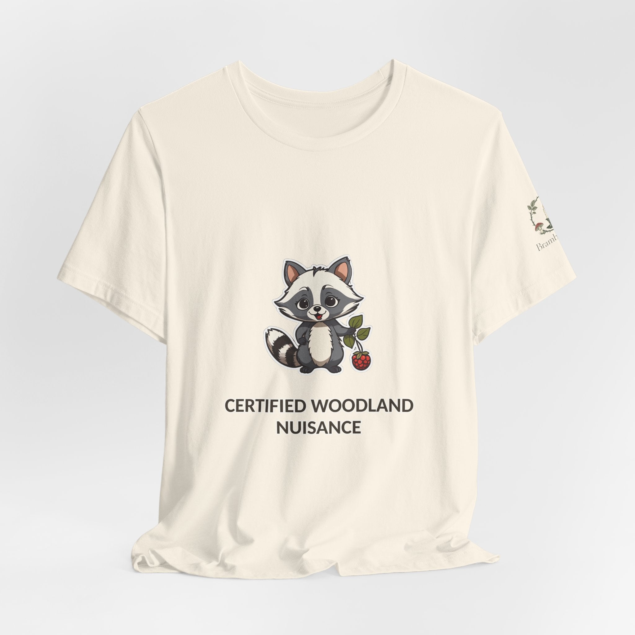 Certified Woodland Nuisance Tee — Cute Raccoon Graphic T-Shirt