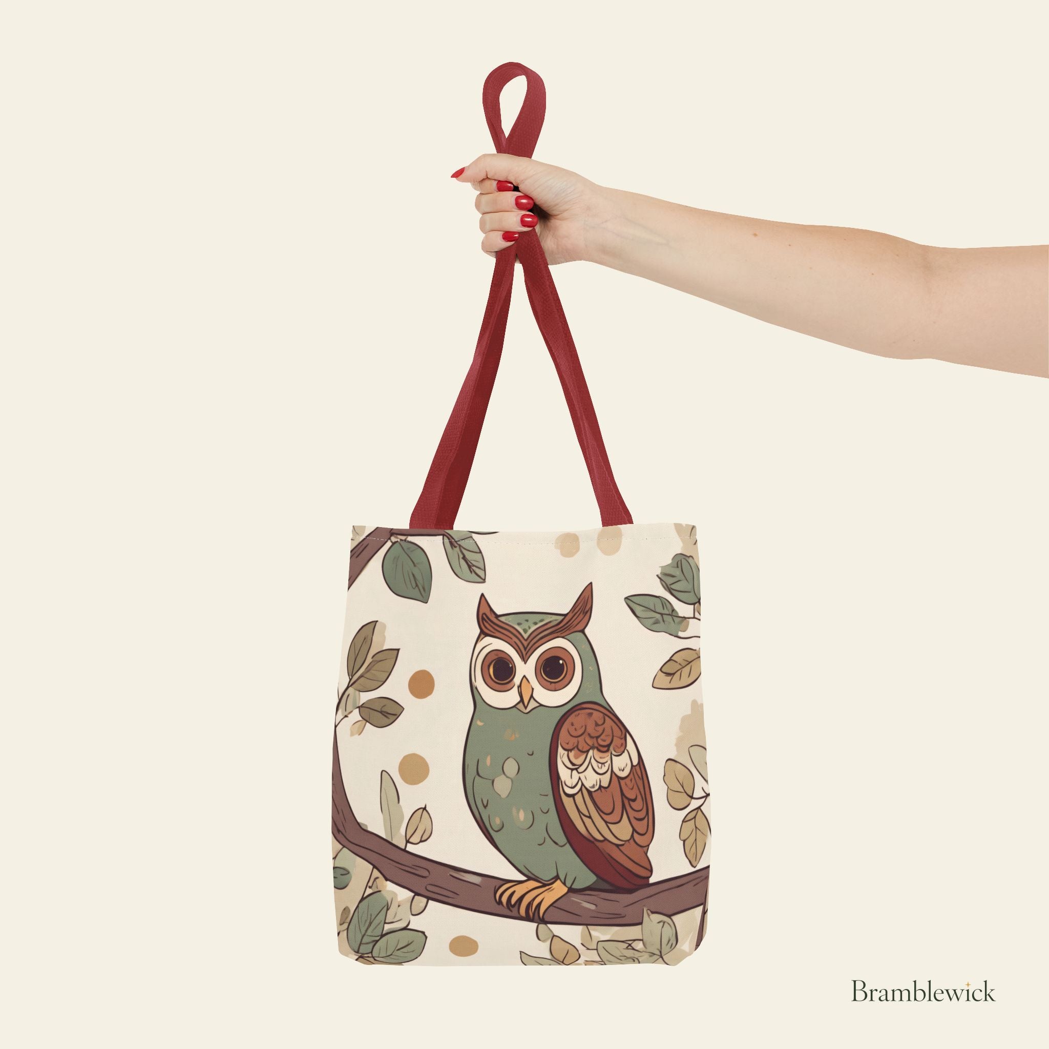 Owl Branch Tote Bag – Whimsical Woodland Canvas Tote