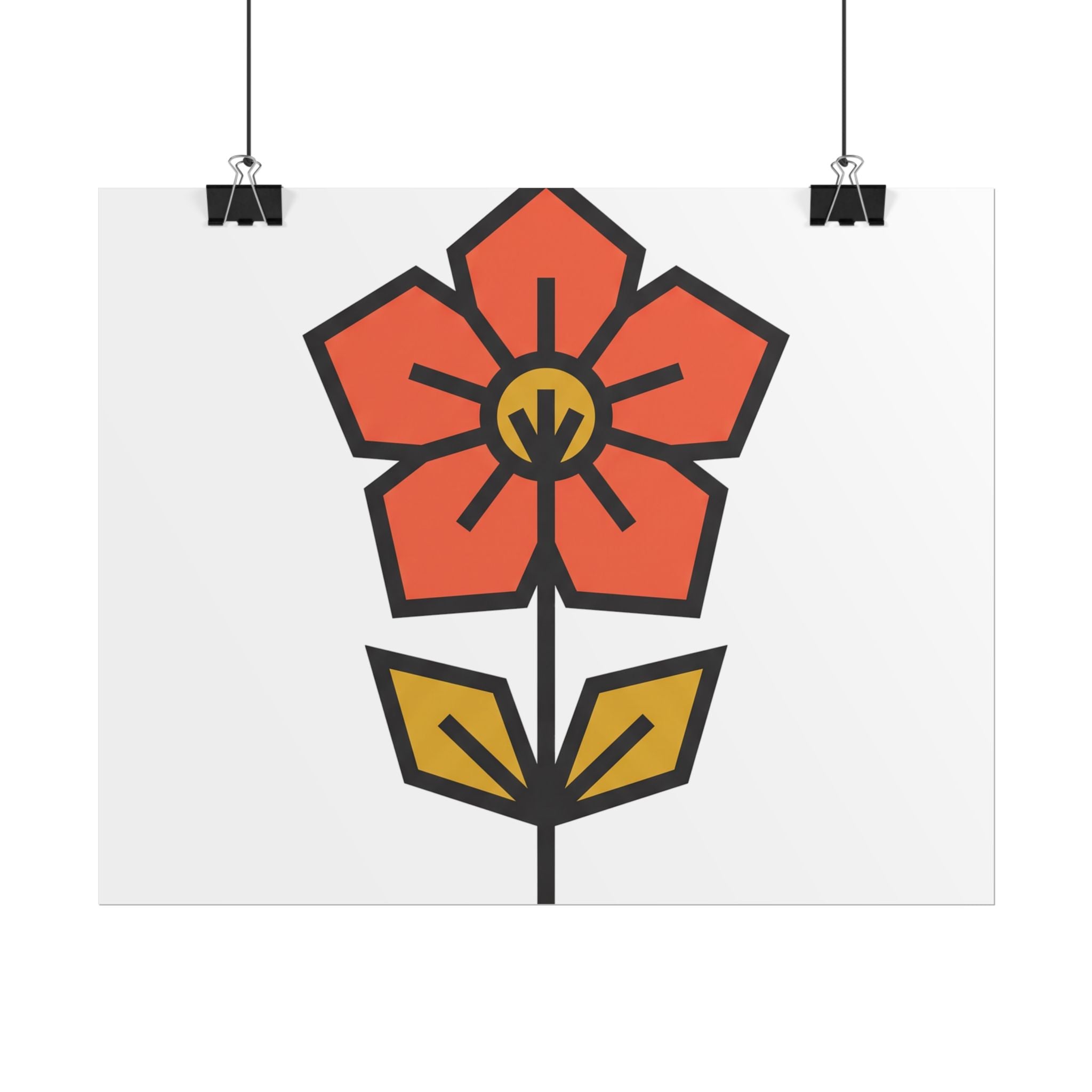 Minimal Wildflower Icon Poster