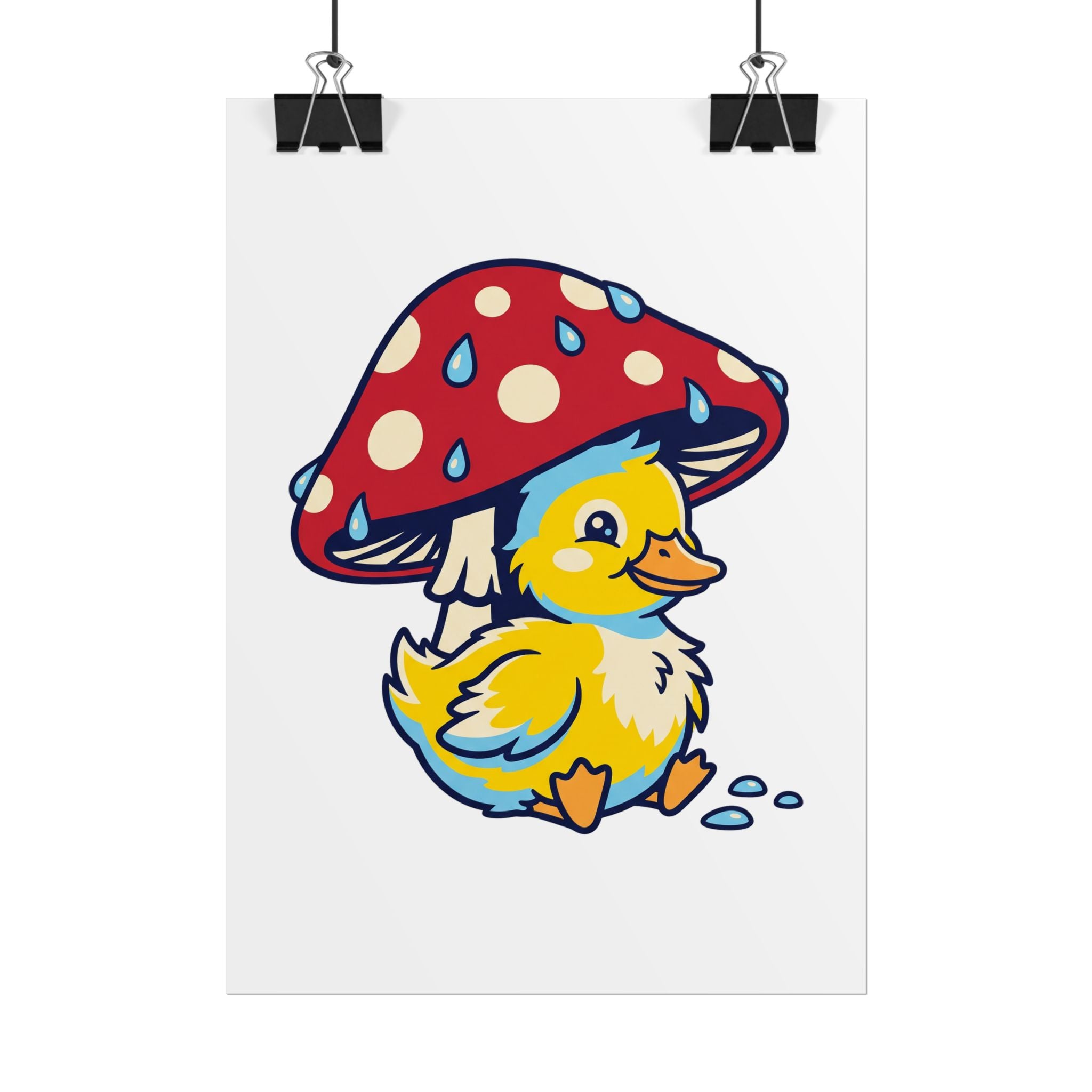 Duckling in Rain Poster