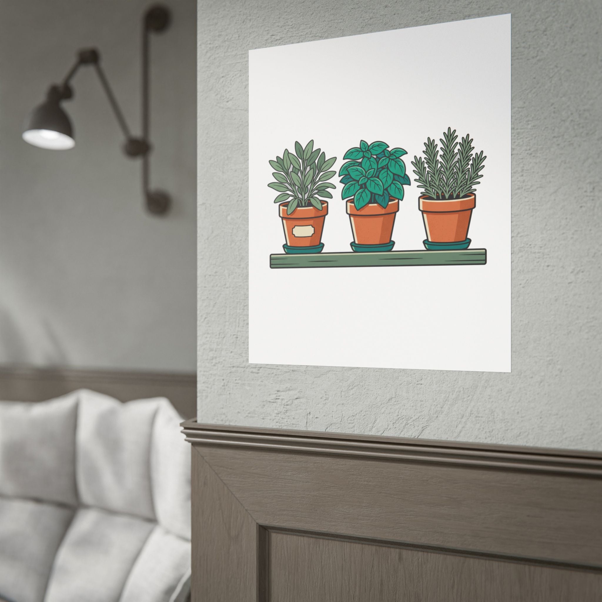 Cottage Window Herbs Poster