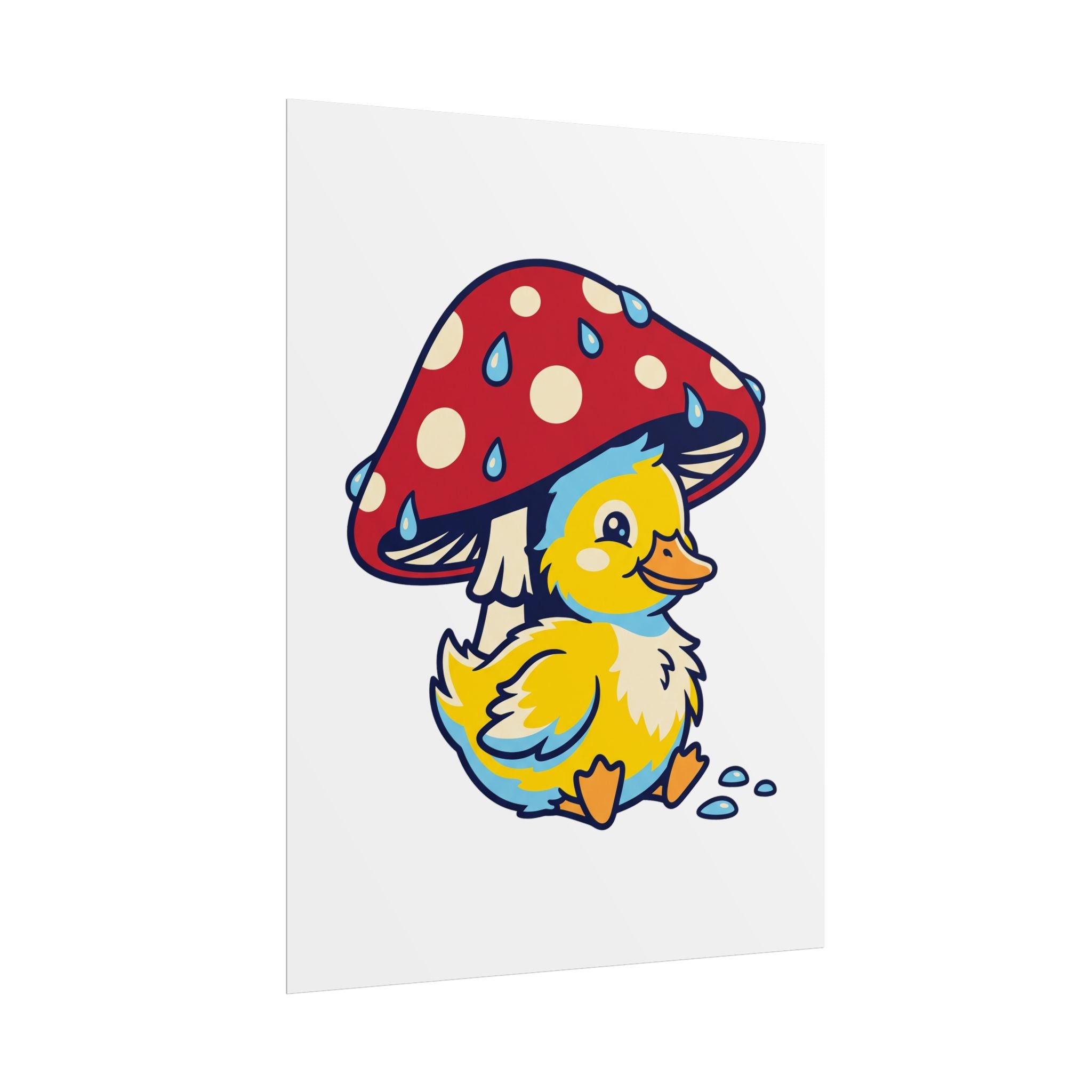 Duckling in Rain Poster