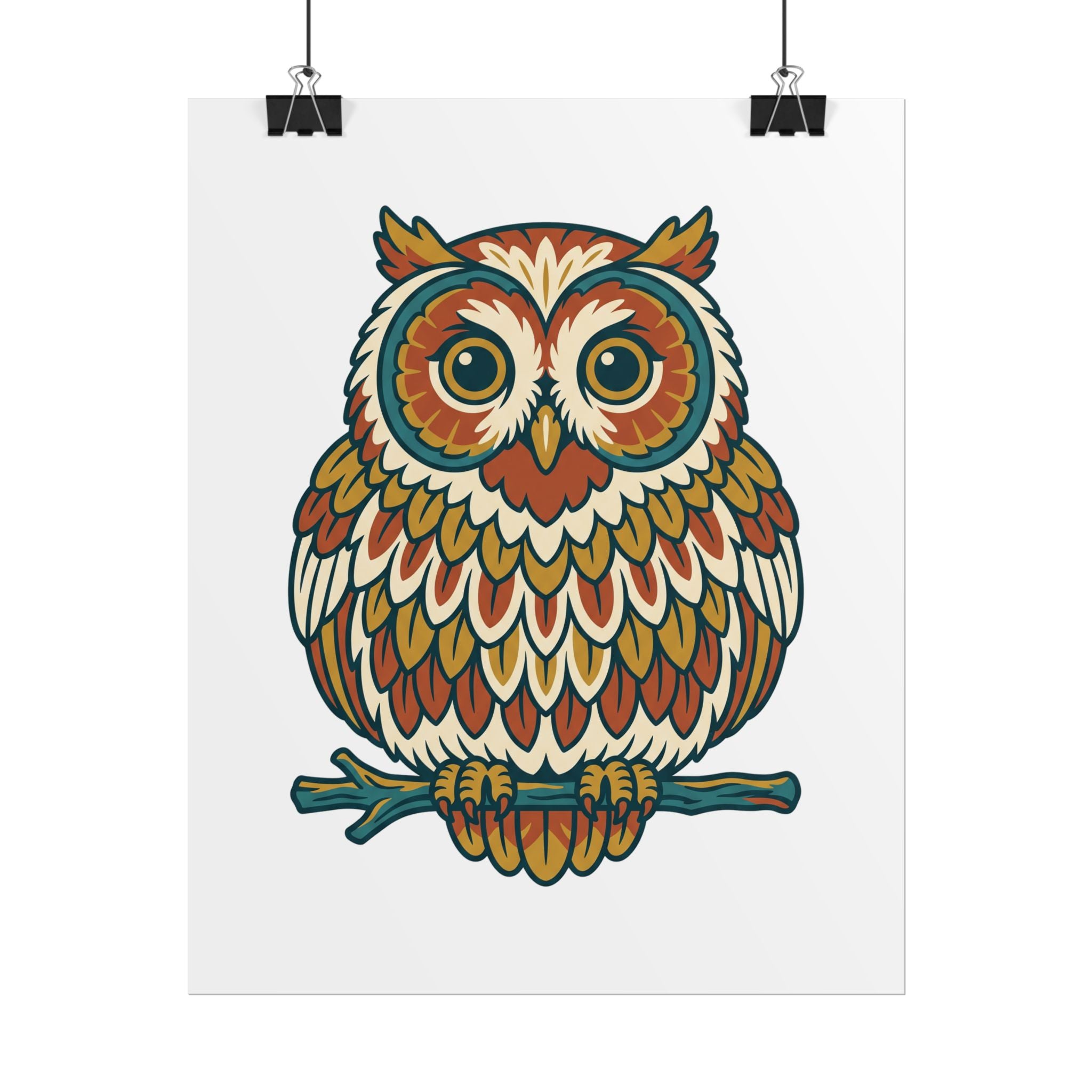 Round Owl Poster