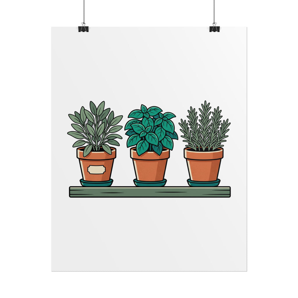 Cottage Window Herbs Poster