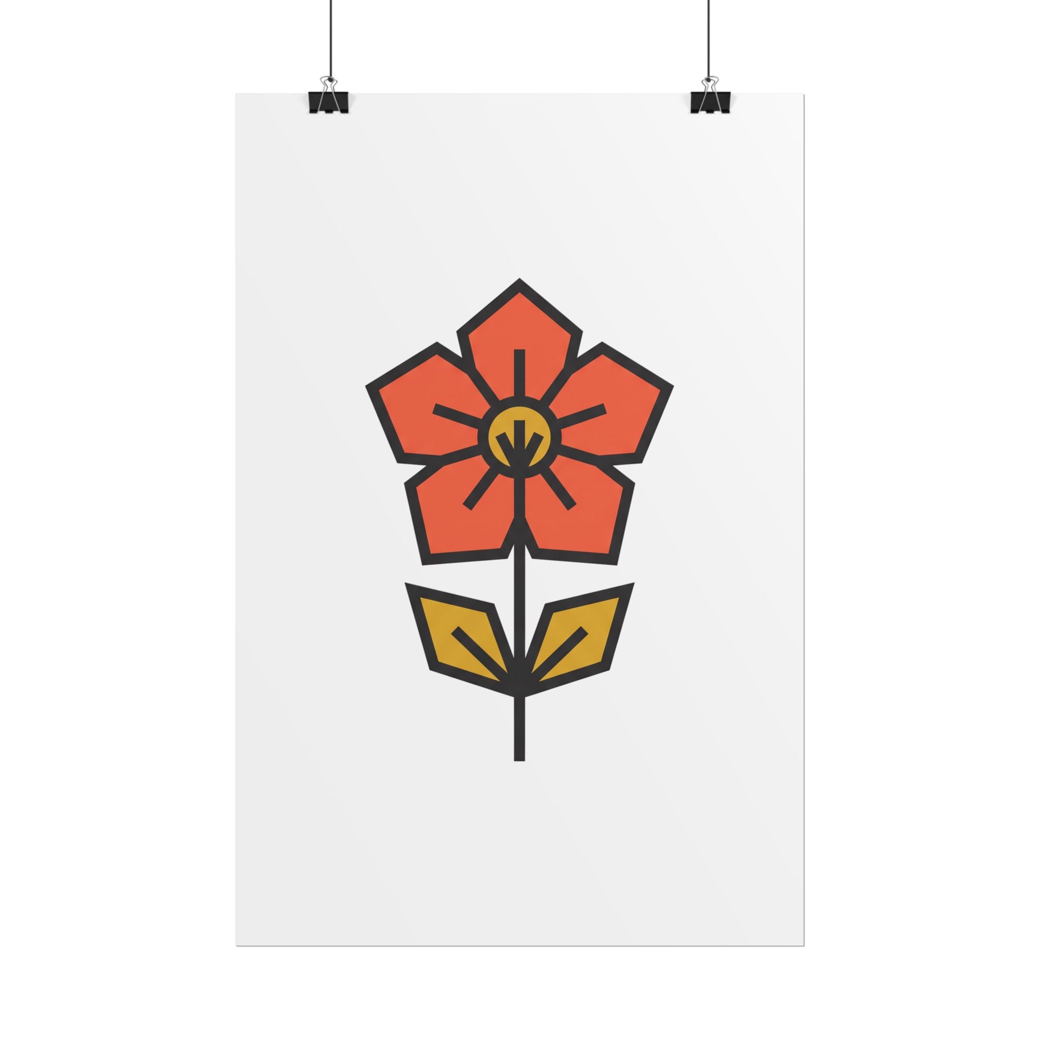 Minimal Wildflower Icon Poster