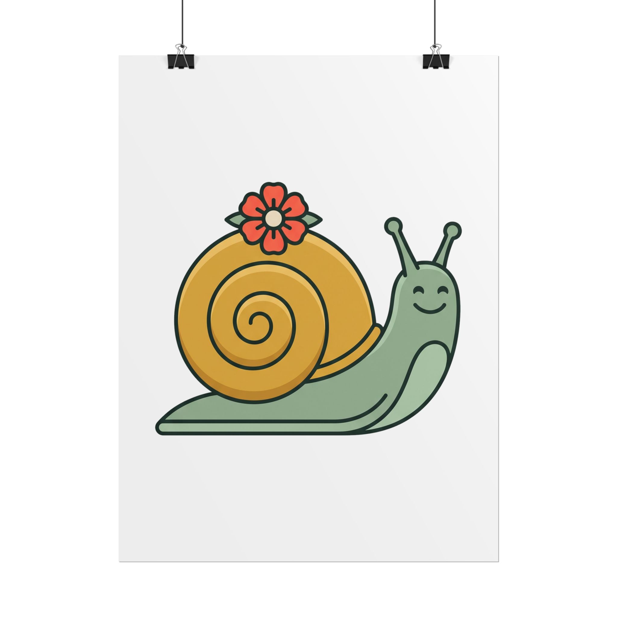 Snail with Flower Shell Poster