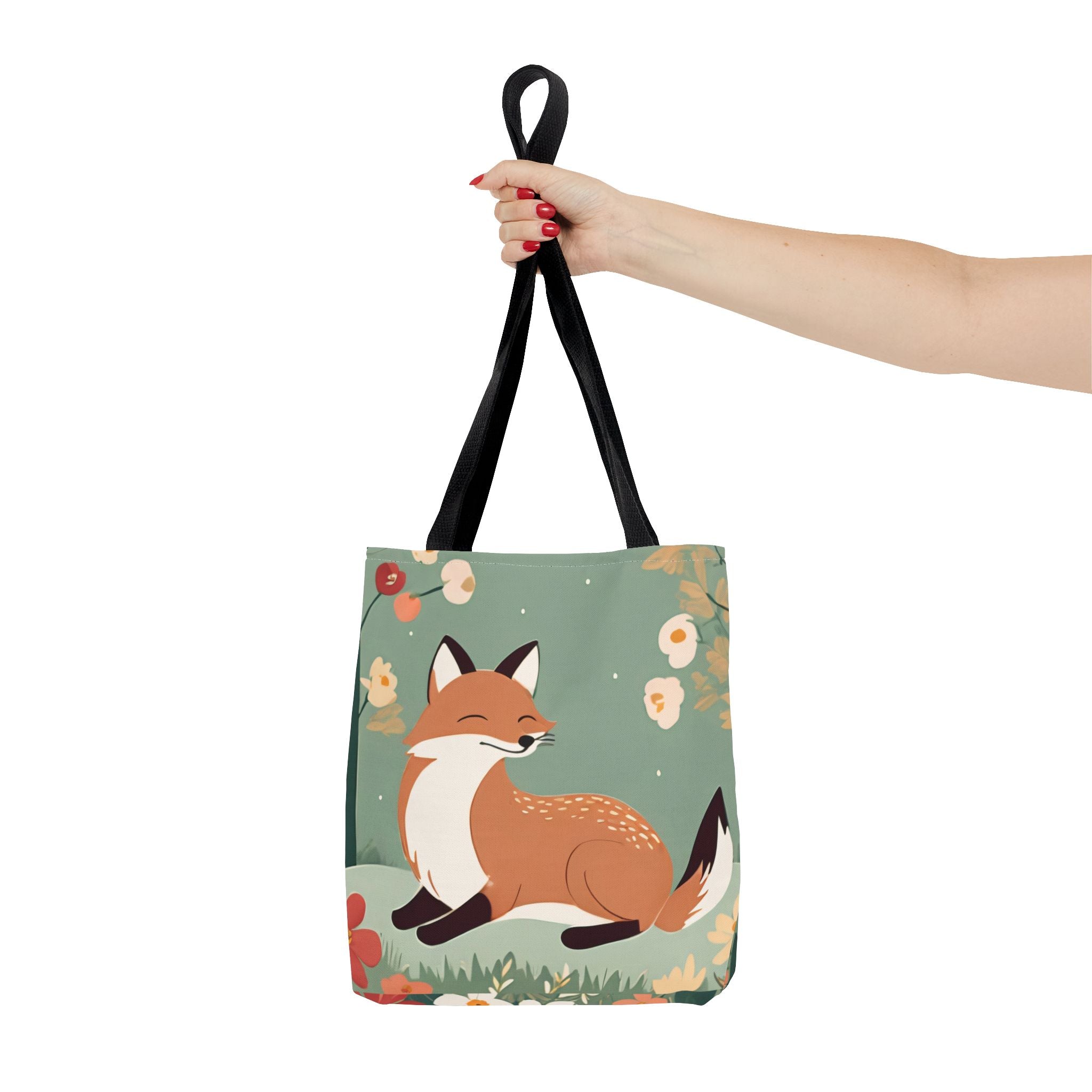Floral Fox Tote Bag — Cute Woodland Animal Market Bag