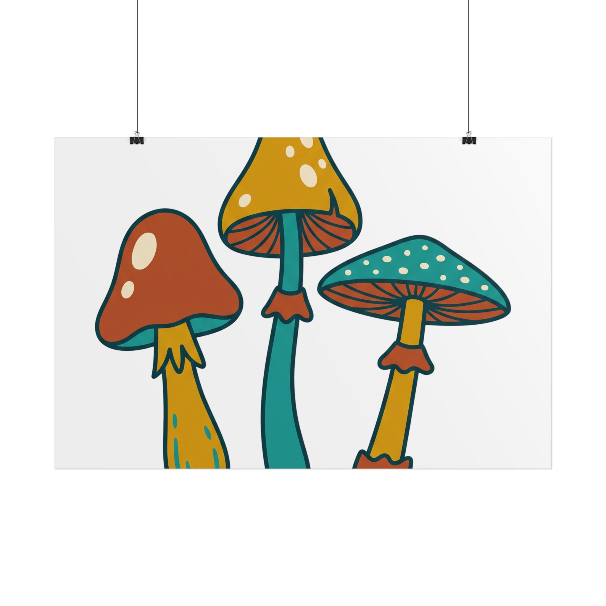 Mushroom Trio Botanical Poster