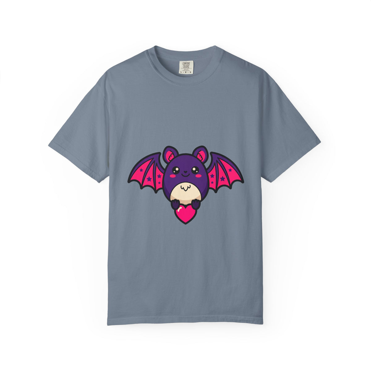 Bat with Tiny Heart Tee, Cute Whimsical Goth Spooky Shirt