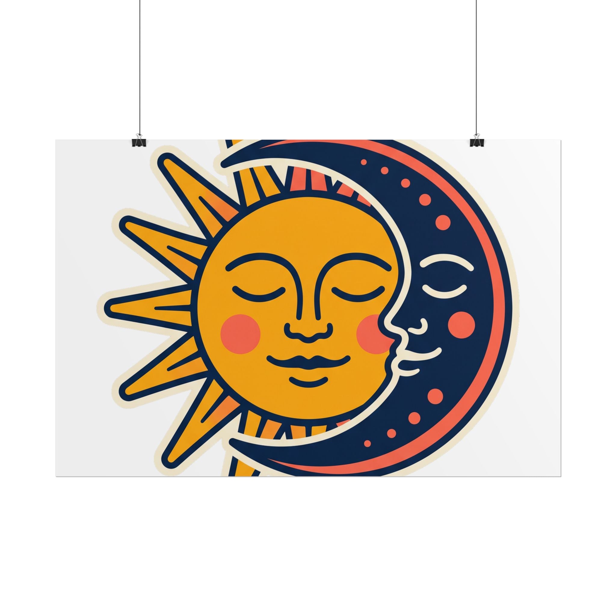 Sun Moon Faces Poster