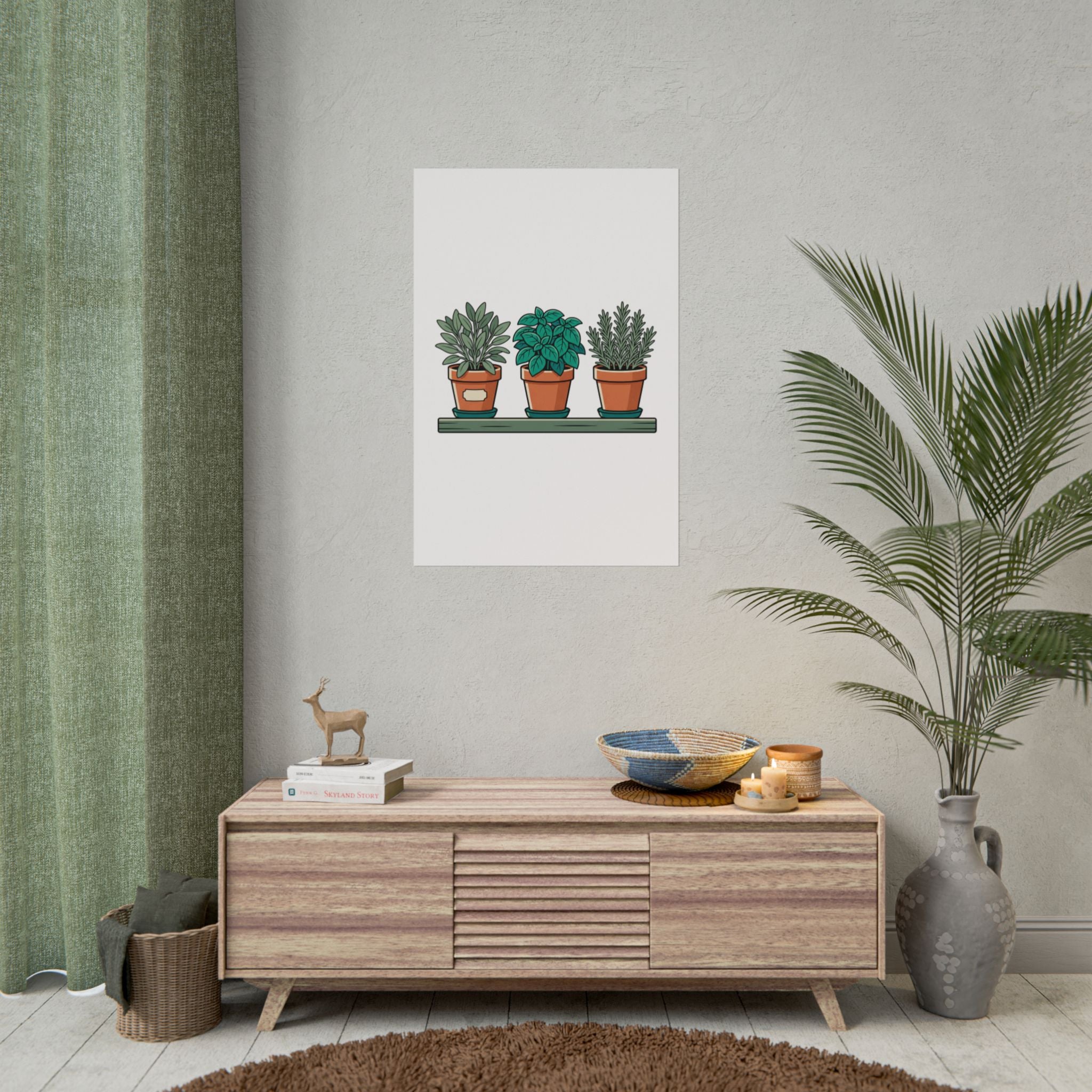 Cottage Window Herbs Poster