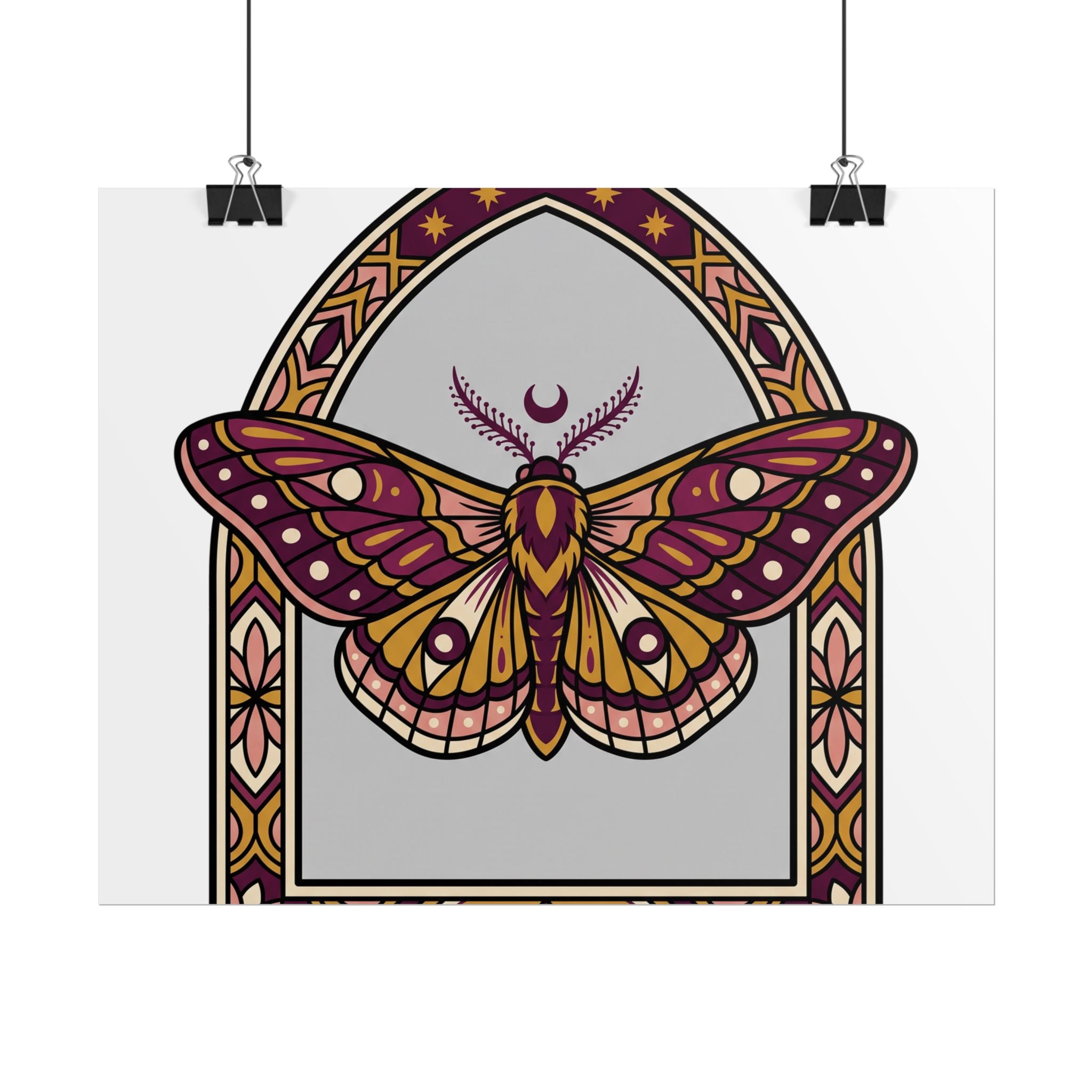 Arched Moth Stars Poster