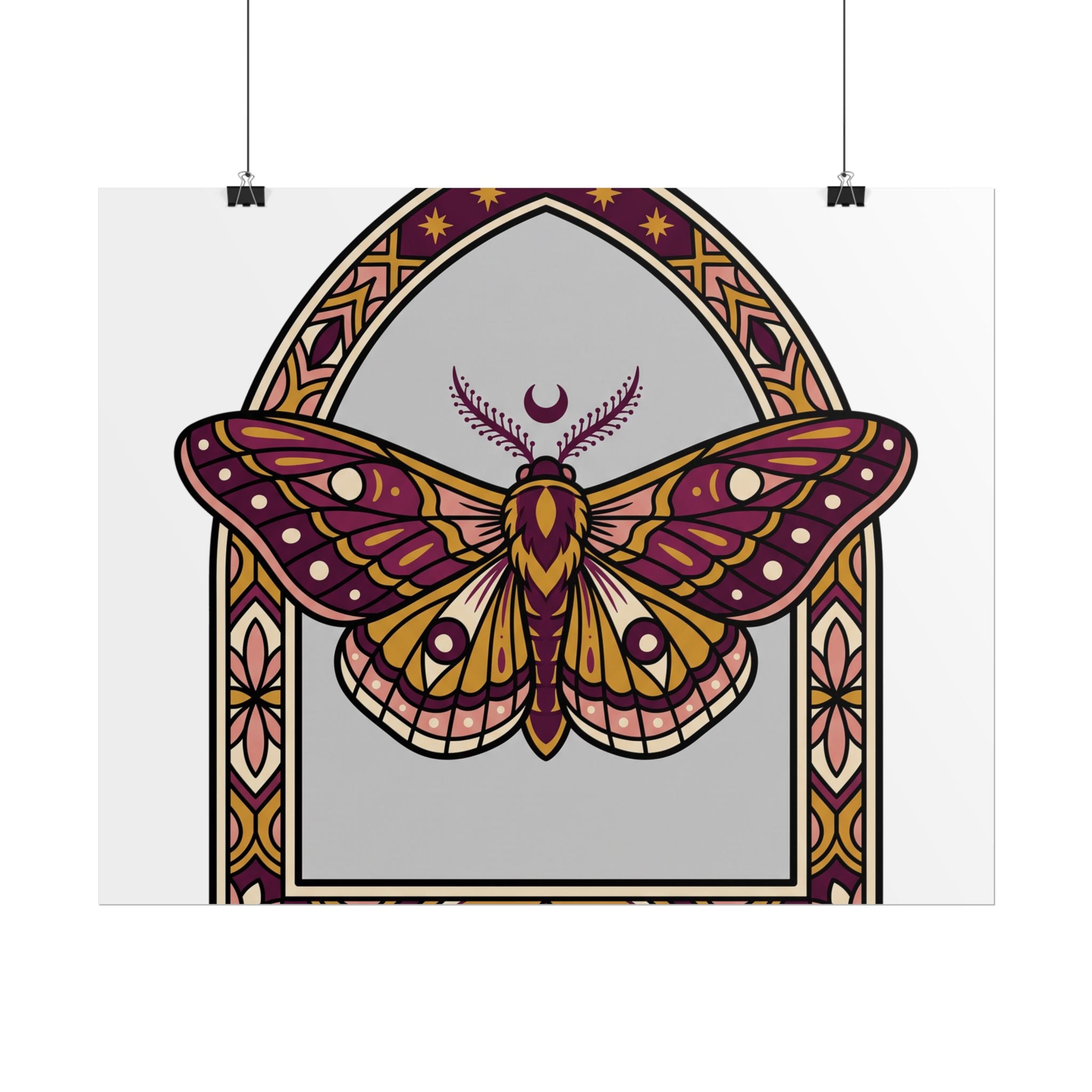 Arched Moth Stars Poster