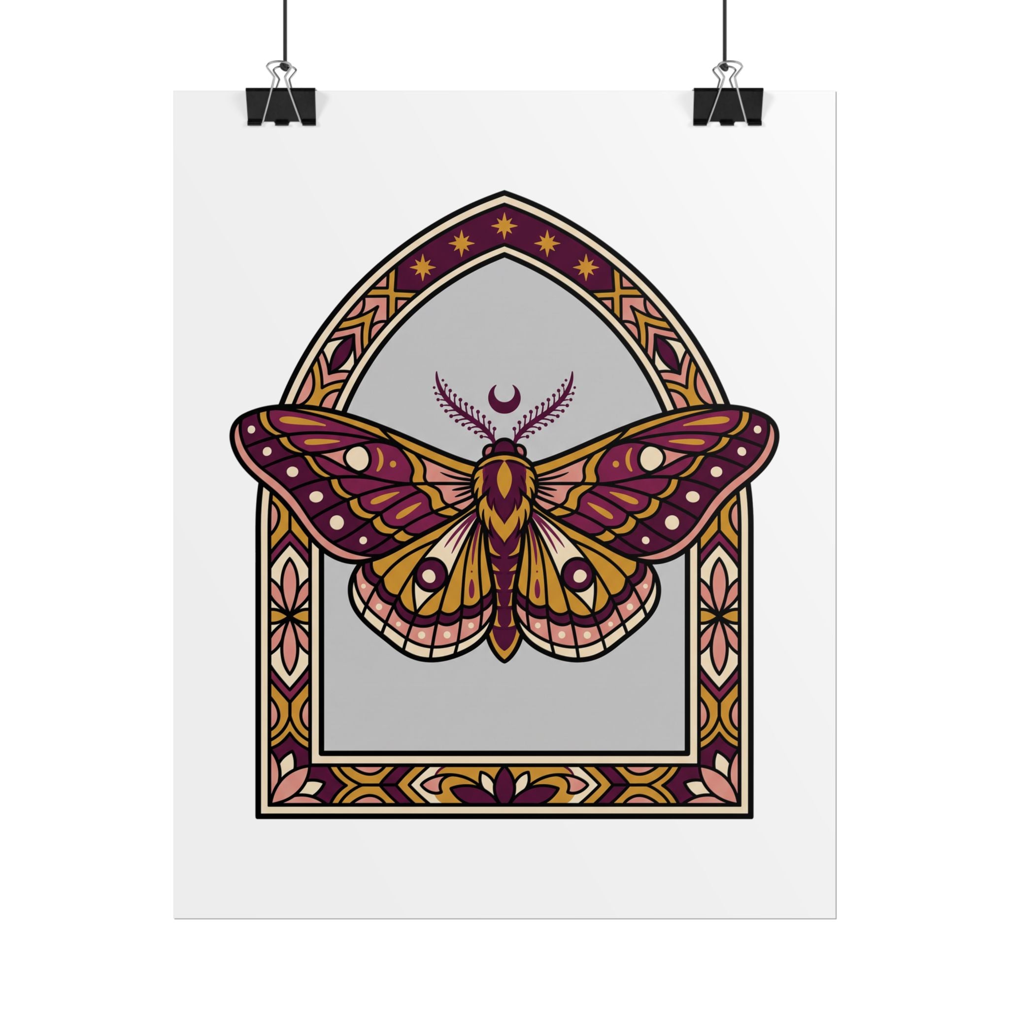 Arched Moth Stars Poster